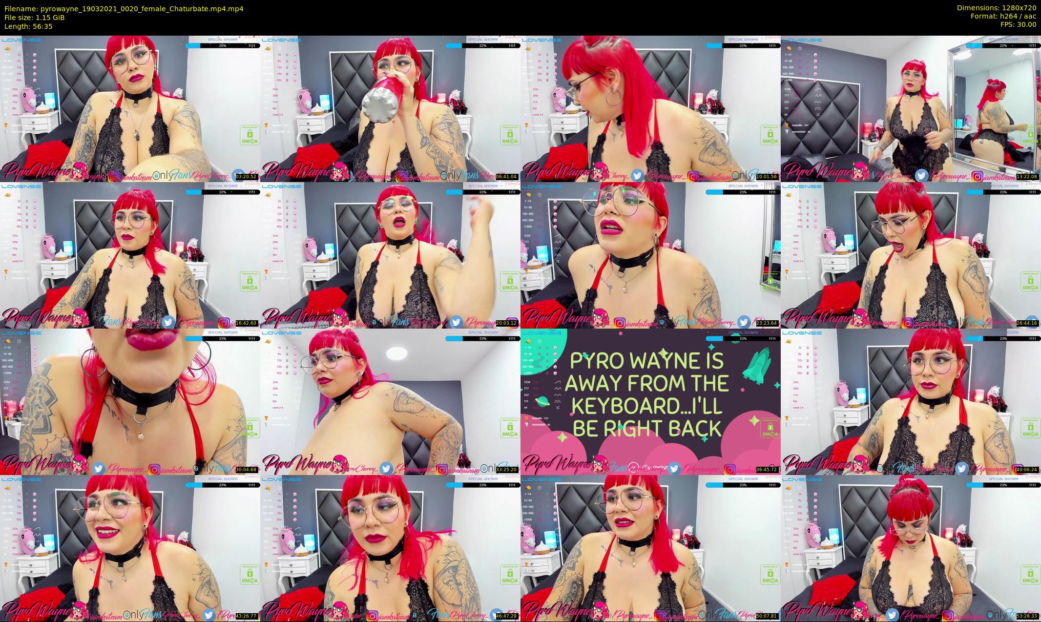 pyrowayne — 57 minute Chaturbate female cam show recording, 720p, Mar 19, 2021