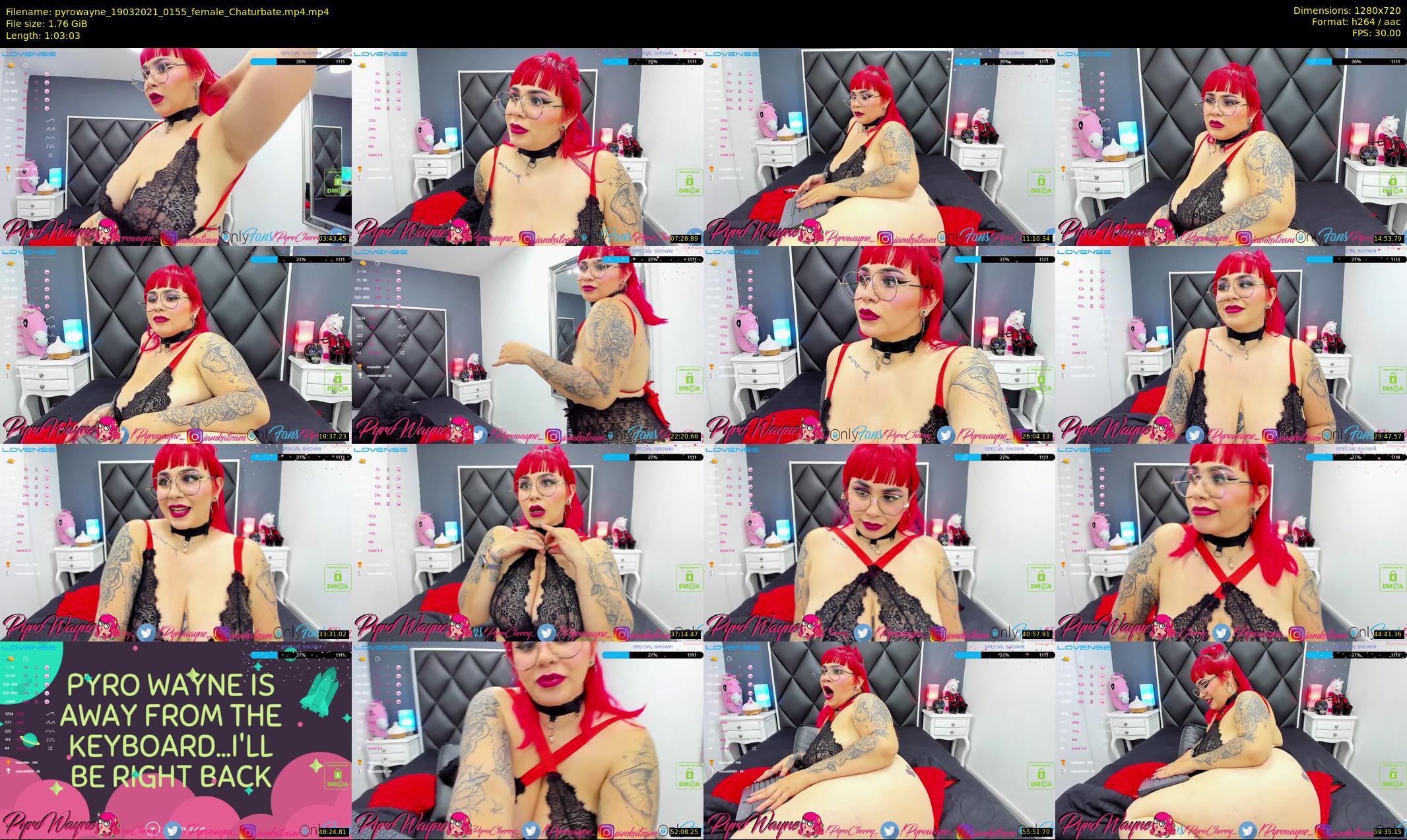 pyrowayne — 64 minute Chaturbate female cam show recording, 720p, Mar 19, 2021
