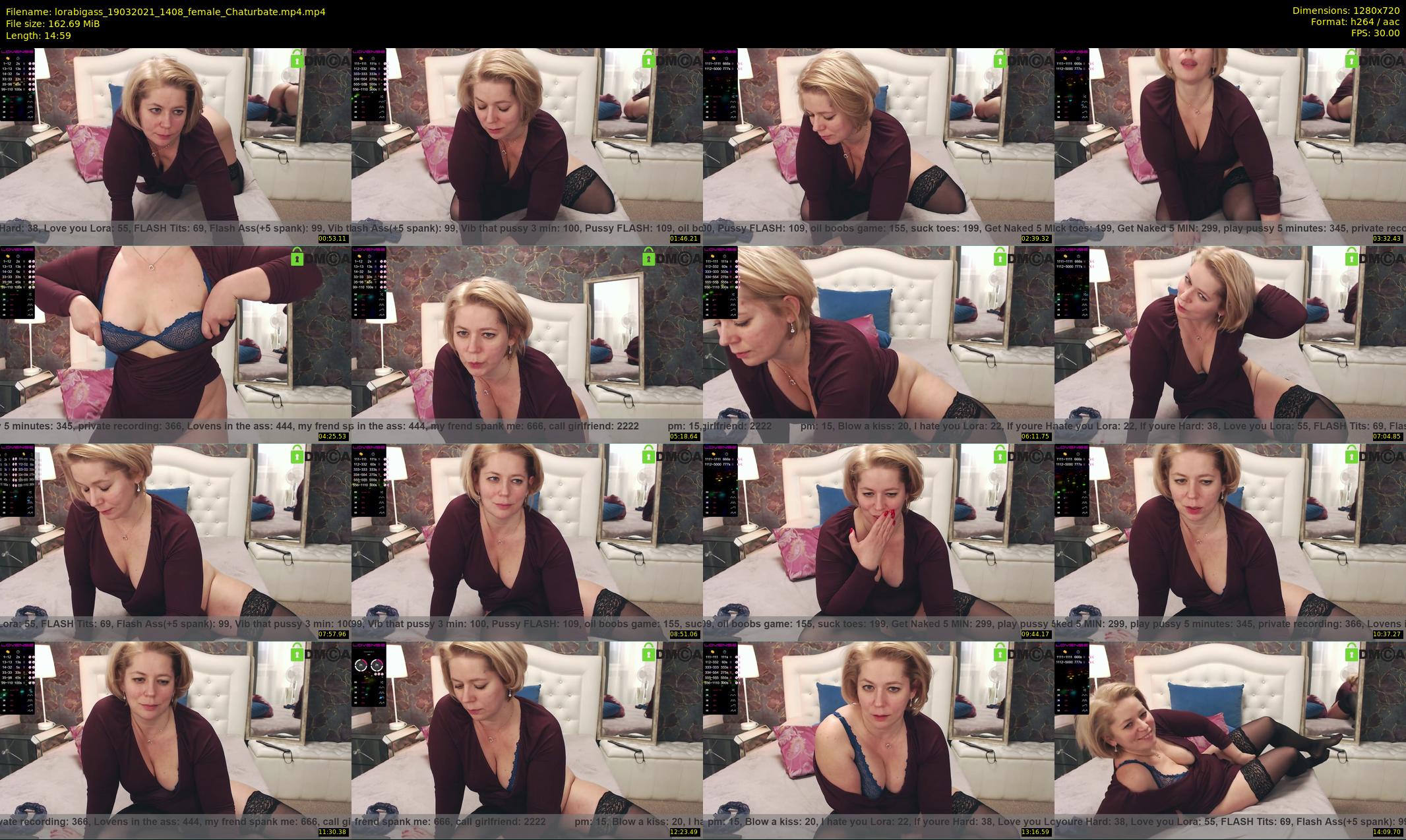 lorabigass — 15 minute Chaturbate female cam show recording, 720p, Mar 19, 2021