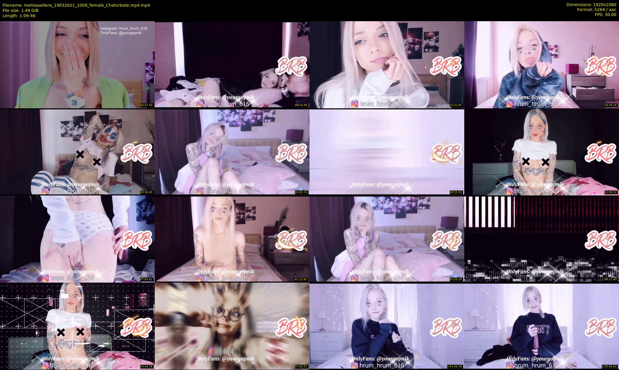 melissaallens — 70 minute Chaturbate female cam show recording, 1080p, Mar 19, 2021