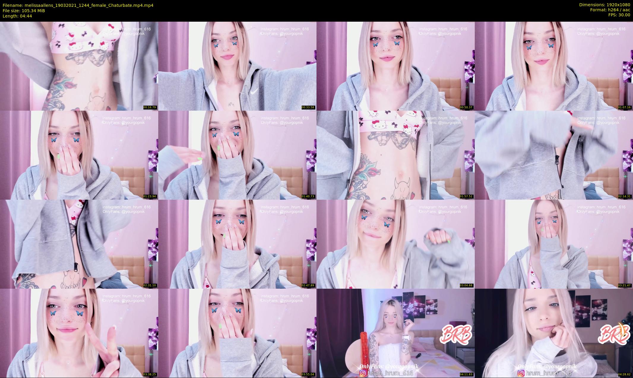 melissaallens — 5 minute Chaturbate female cam show recording, 1080p, Mar 19, 2021
