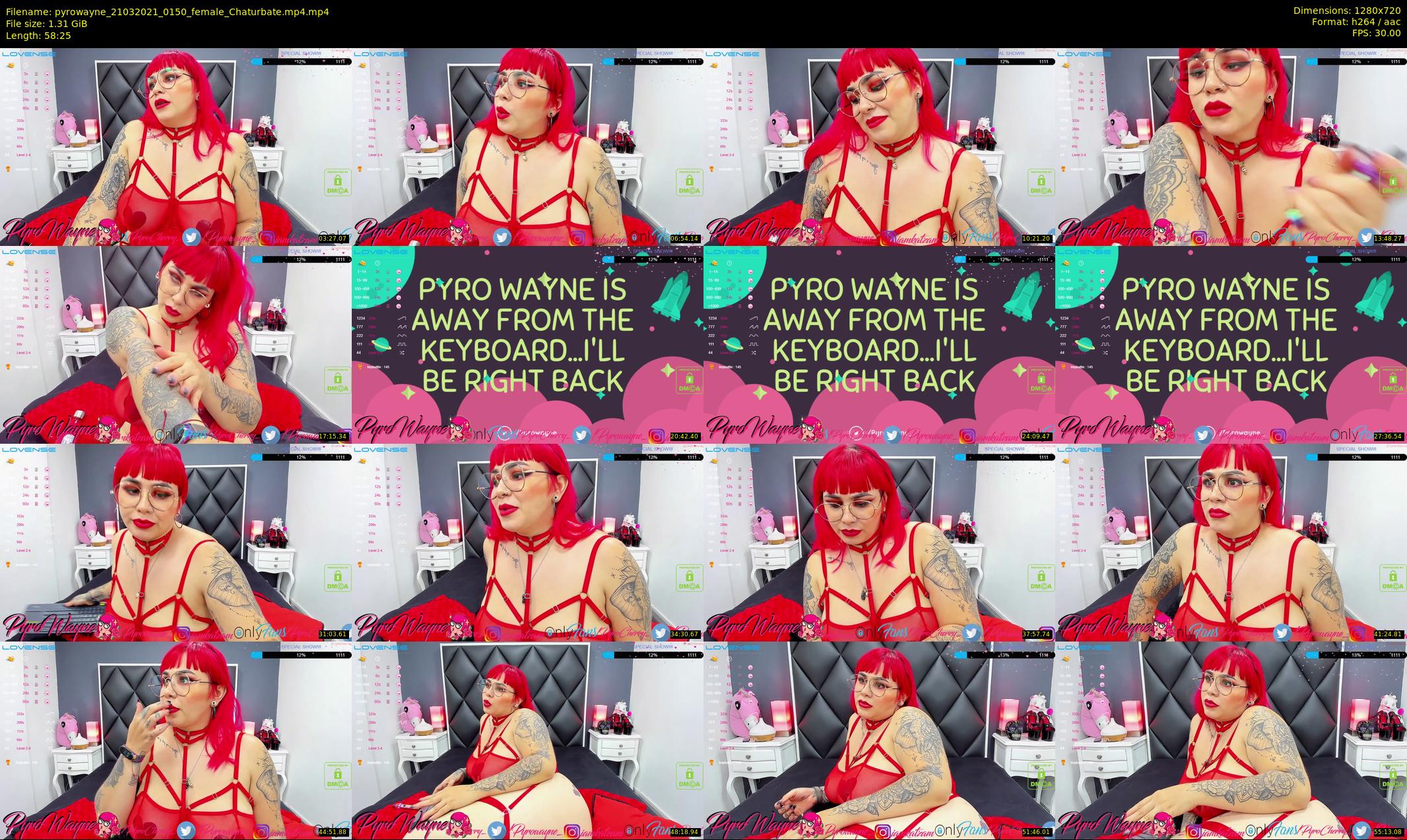 pyrowayne — 59 minute Chaturbate female cam show recording, 720p, Mar 21, 2021