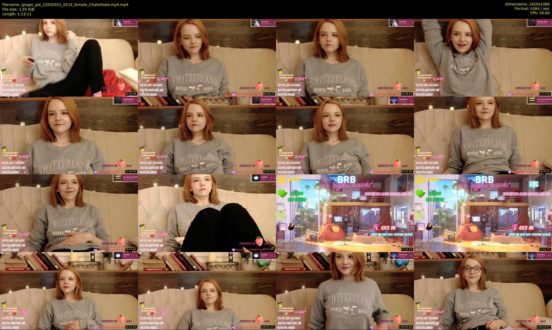 ginger_pie — 74 minute Chaturbate female cam show recording, 1080p, Mar 22, 2021