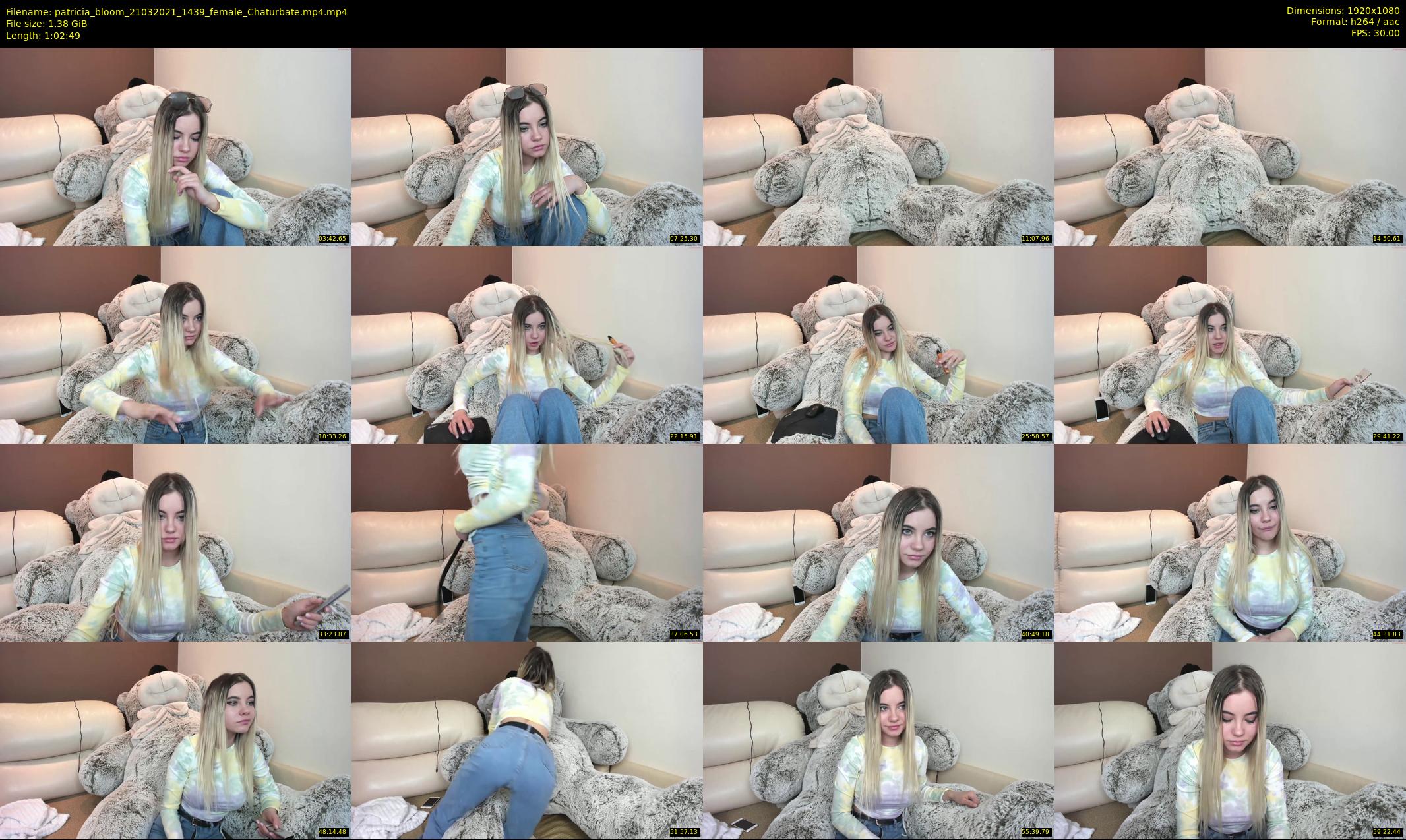 patricia_bloom — 63 minute Chaturbate female cam show recording, 1080p, Mar 21, 2021