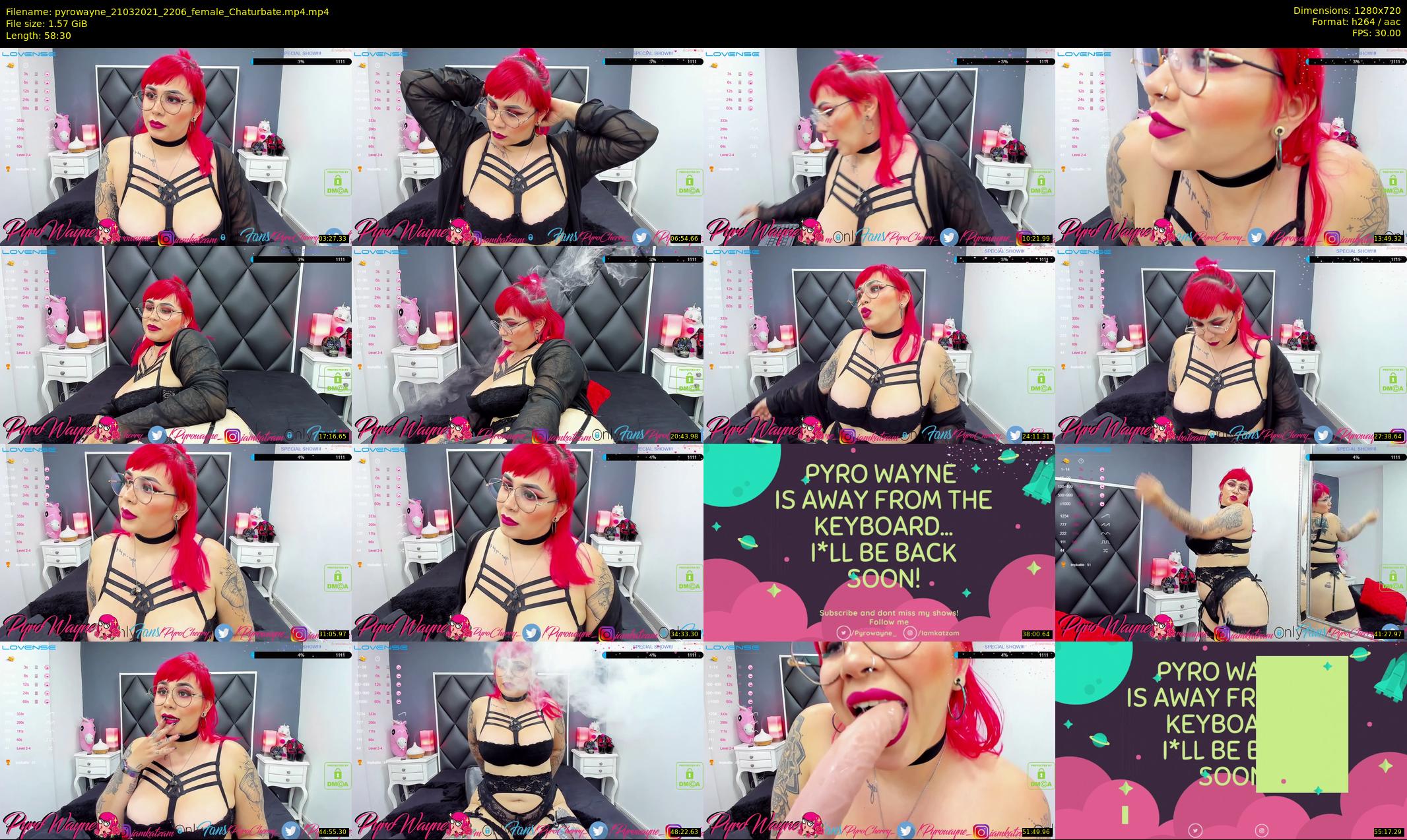 pyrowayne — 59 minute Chaturbate female cam show recording, 720p, Mar 21, 2021