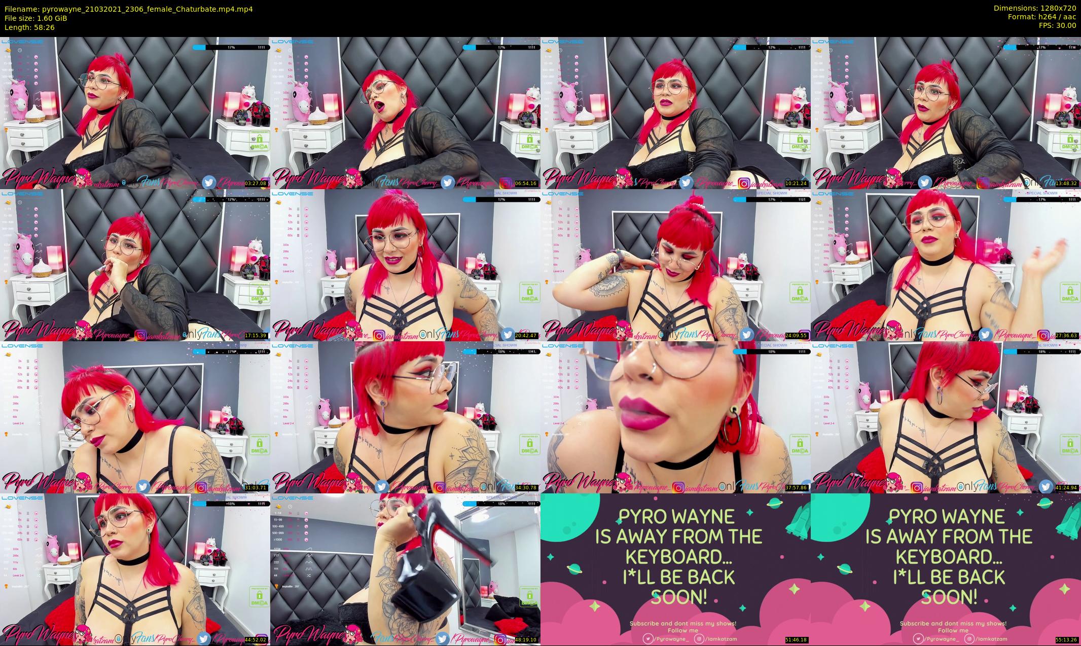 pyrowayne — 59 minute Chaturbate female cam show recording, 720p, Mar 21, 2021