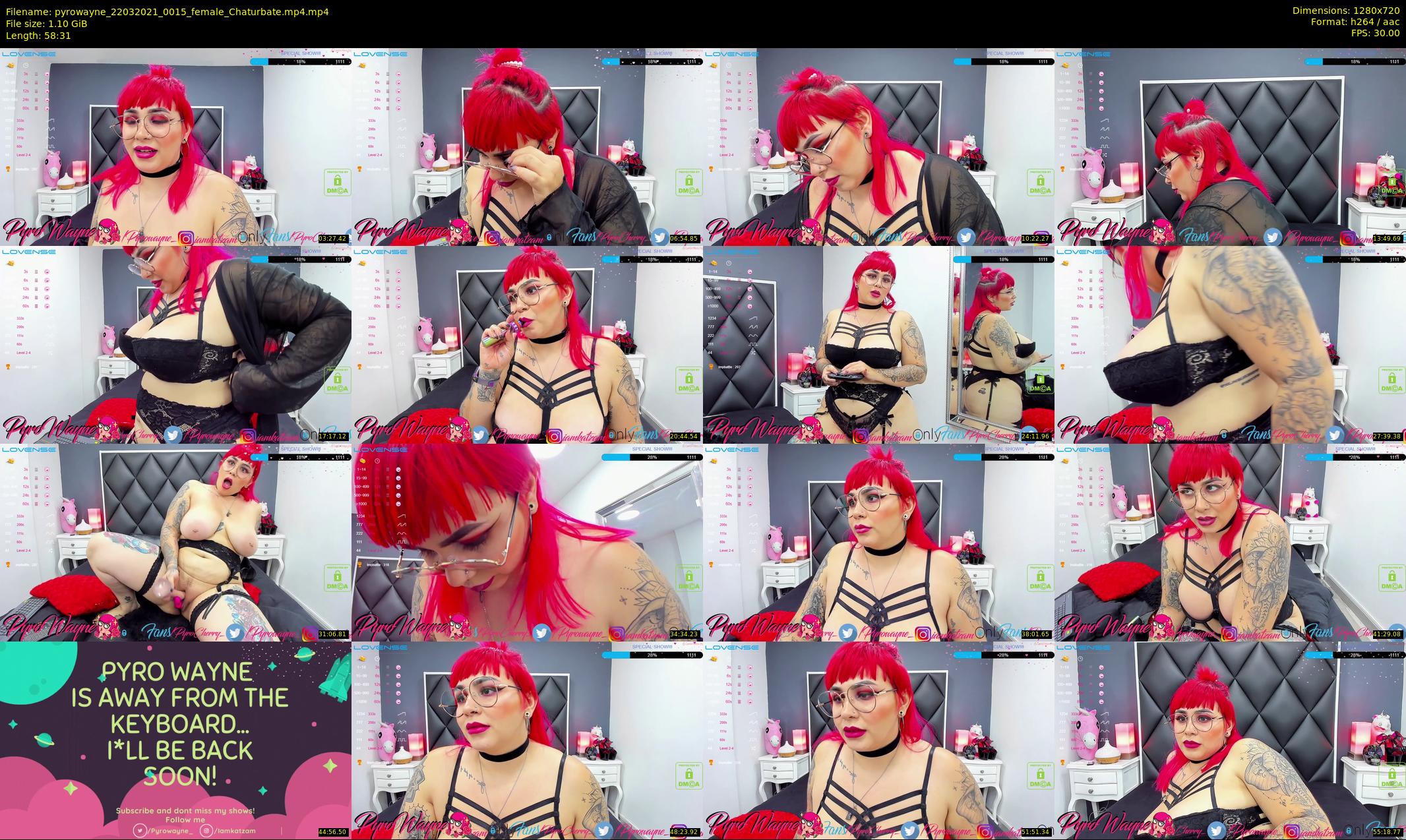 pyrowayne — 59 minute Chaturbate female cam show recording, 720p, Mar 22, 2021