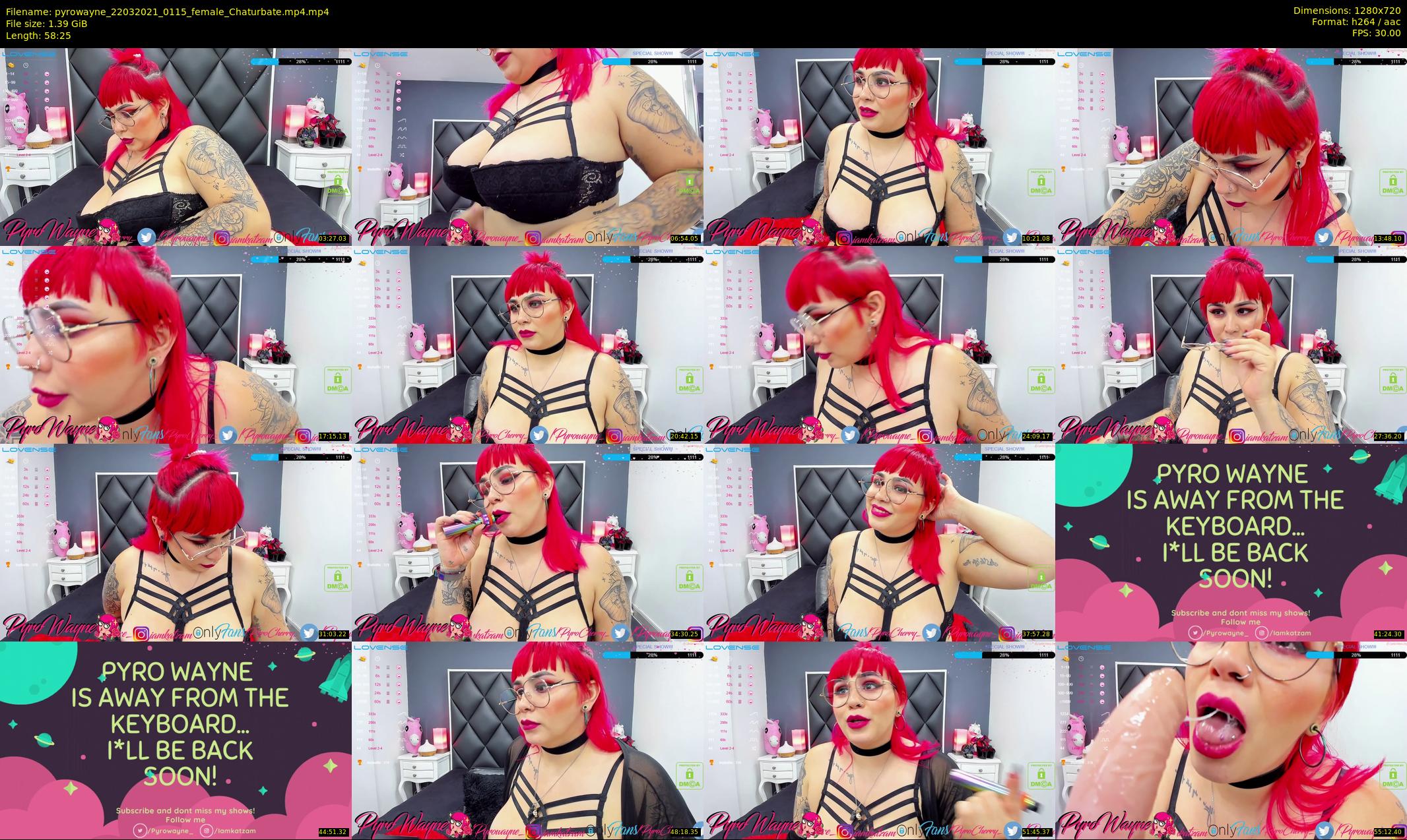 pyrowayne — 59 minute Chaturbate female cam show recording, 720p, Mar 22, 2021