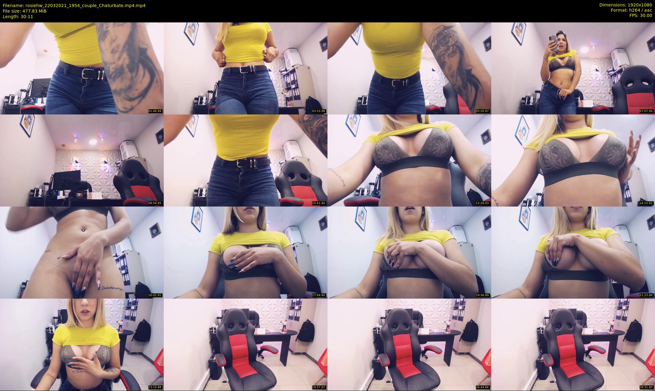 rosiehw — 31 minute Chaturbate couple cam show recording, 1080p, Mar 22, 2021