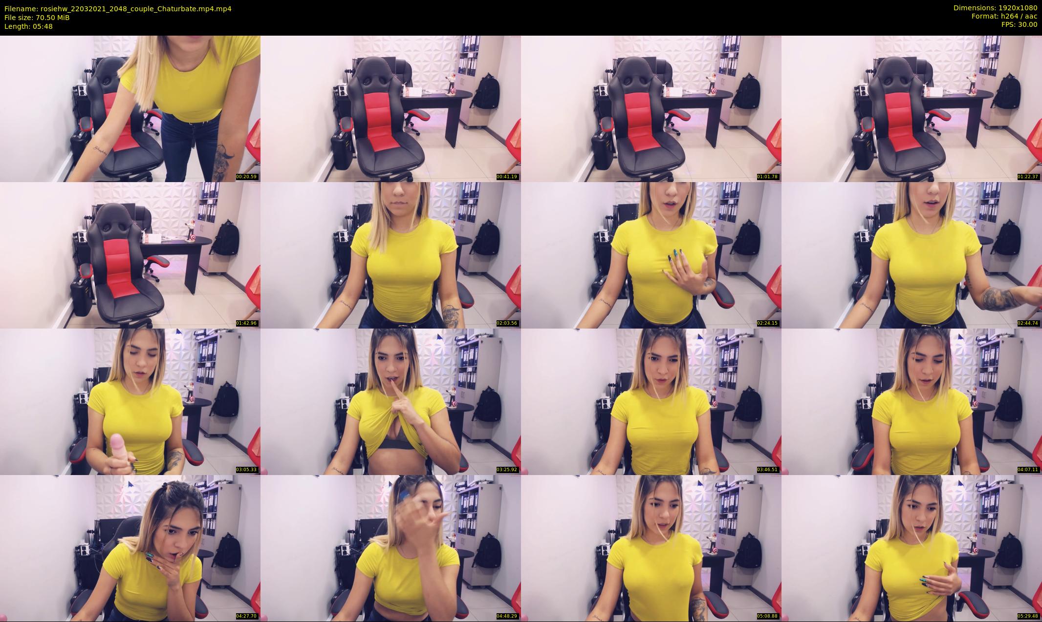 rosiehw — 6 minute Chaturbate couple cam show recording, 1080p, Mar 22, 2021