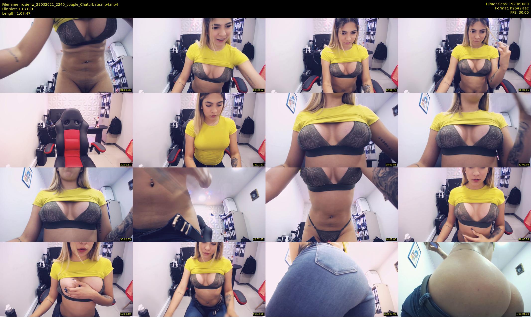 rosiehw — 68 minute Chaturbate couple cam show recording, 1080p, Mar 22, 2021