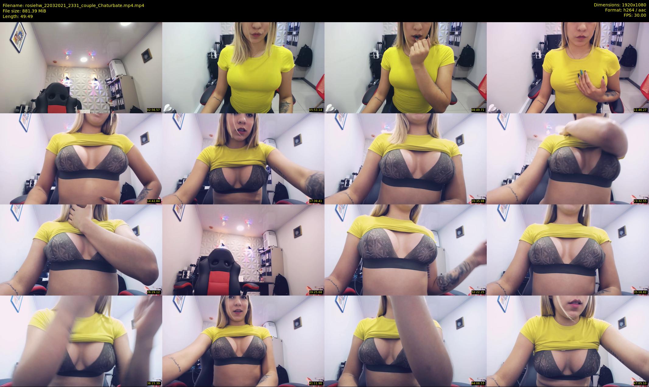 rosiehw — 50 minute Chaturbate couple cam show recording, 1080p, Mar 22, 2021