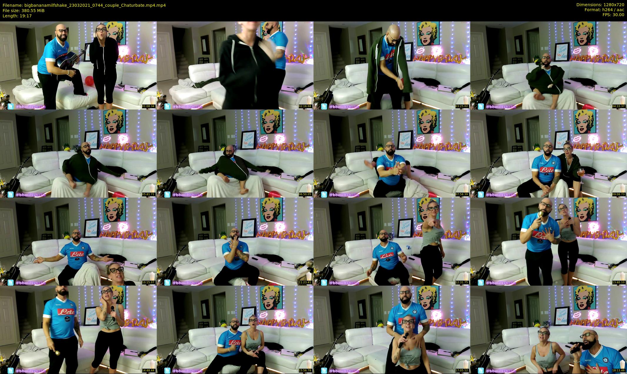 bigbananamilfshake — 20 minute Chaturbate couple cam show recording, 720p, Mar 23, 2021