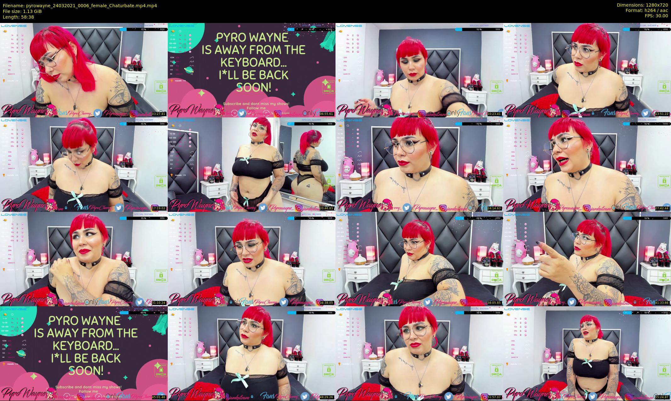 pyrowayne — 59 minute Chaturbate female cam show recording, 720p, Mar 24, 2021