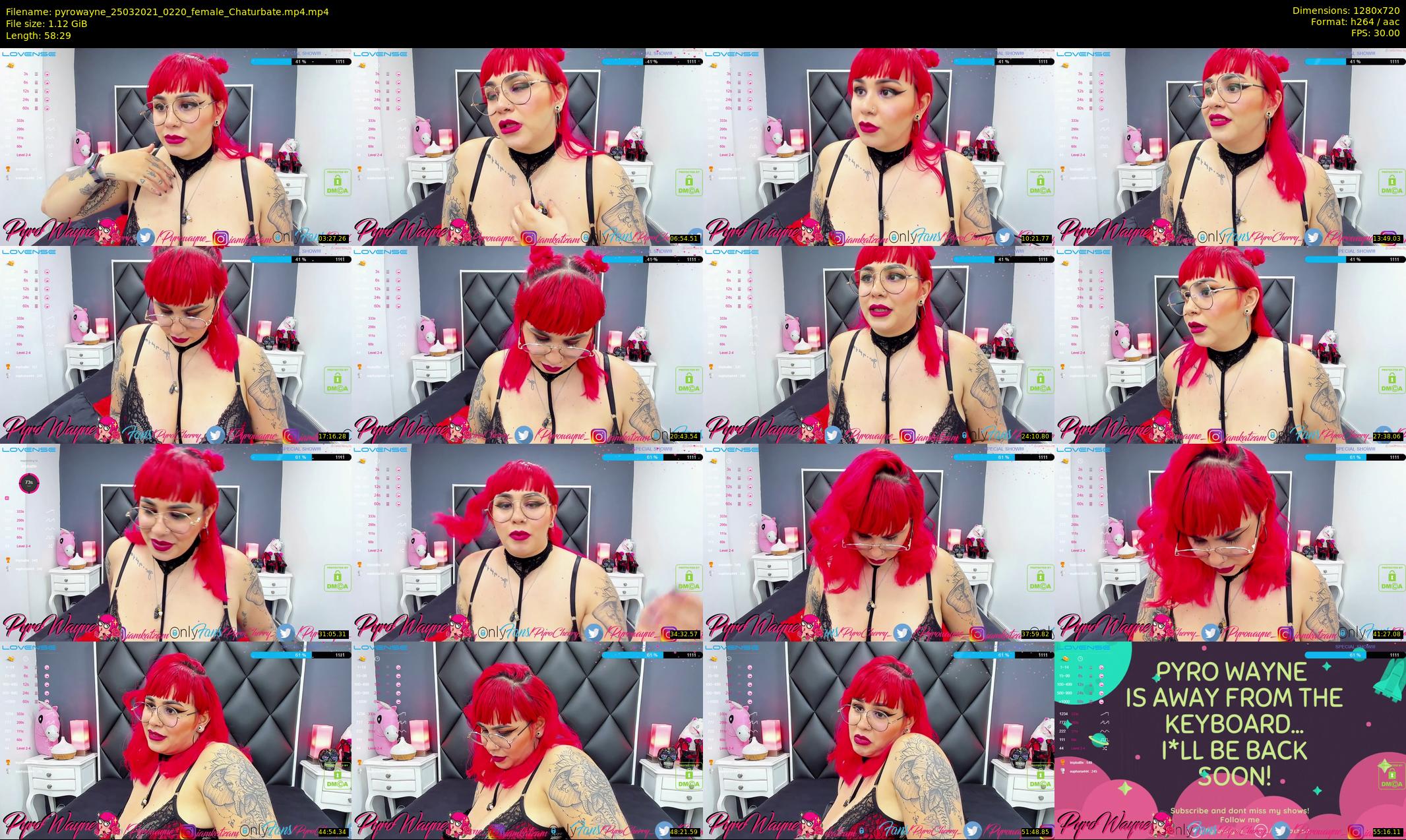 pyrowayne — 59 minute Chaturbate female cam show recording, 720p, Mar 25, 2021