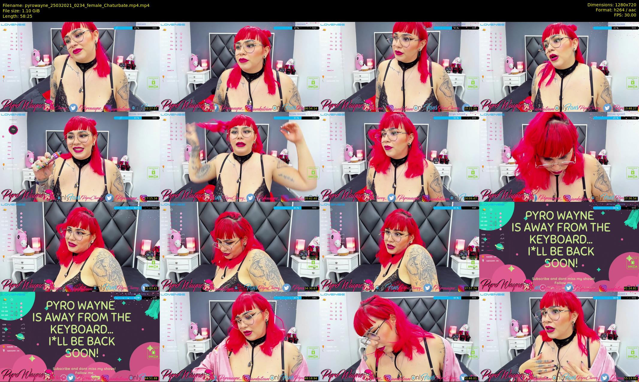 pyrowayne — 59 minute Chaturbate female cam show recording, 720p, Mar 25, 2021
