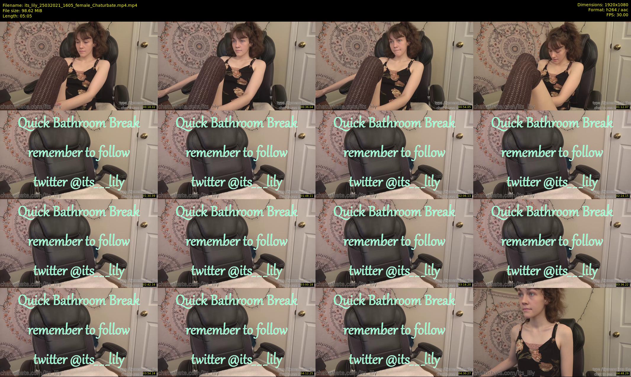 its_lily — 6 minute Chaturbate female cam show recording, 1080p, Mar 25, 2021
