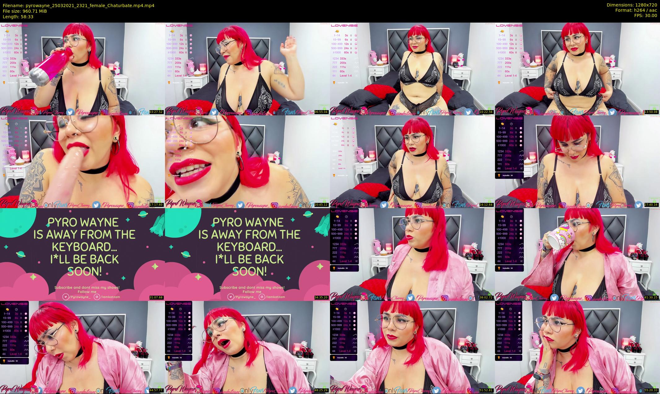 pyrowayne — 59 minute Chaturbate female cam show recording, 720p, Mar 25, 2021