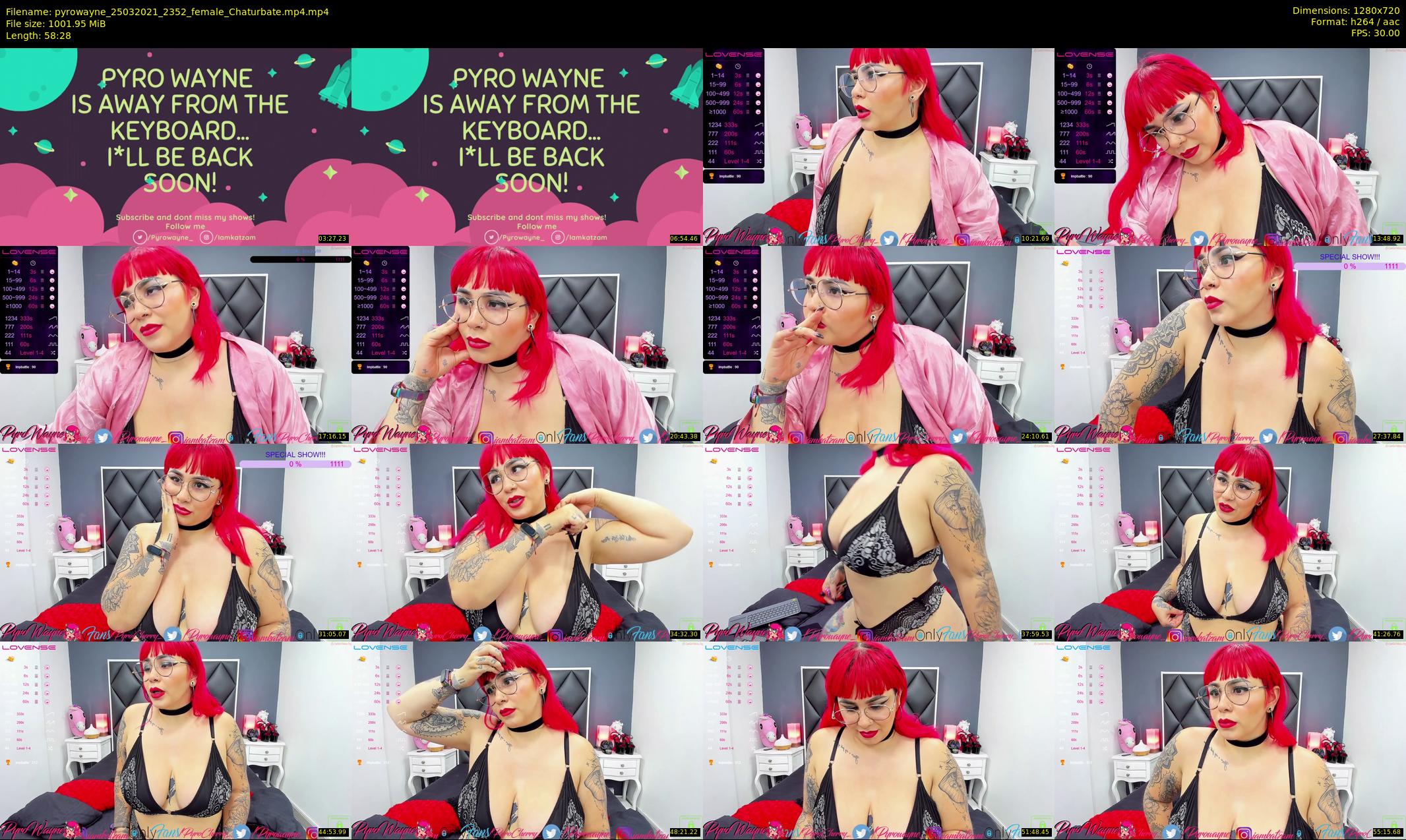 pyrowayne — 59 minute Chaturbate female cam show recording, 720p, Mar 25, 2021