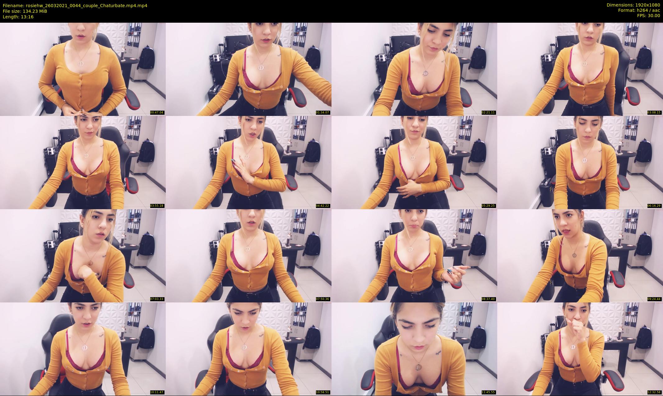 rosiehw — 14 minute Chaturbate couple cam show recording, 1080p, Mar 26, 2021