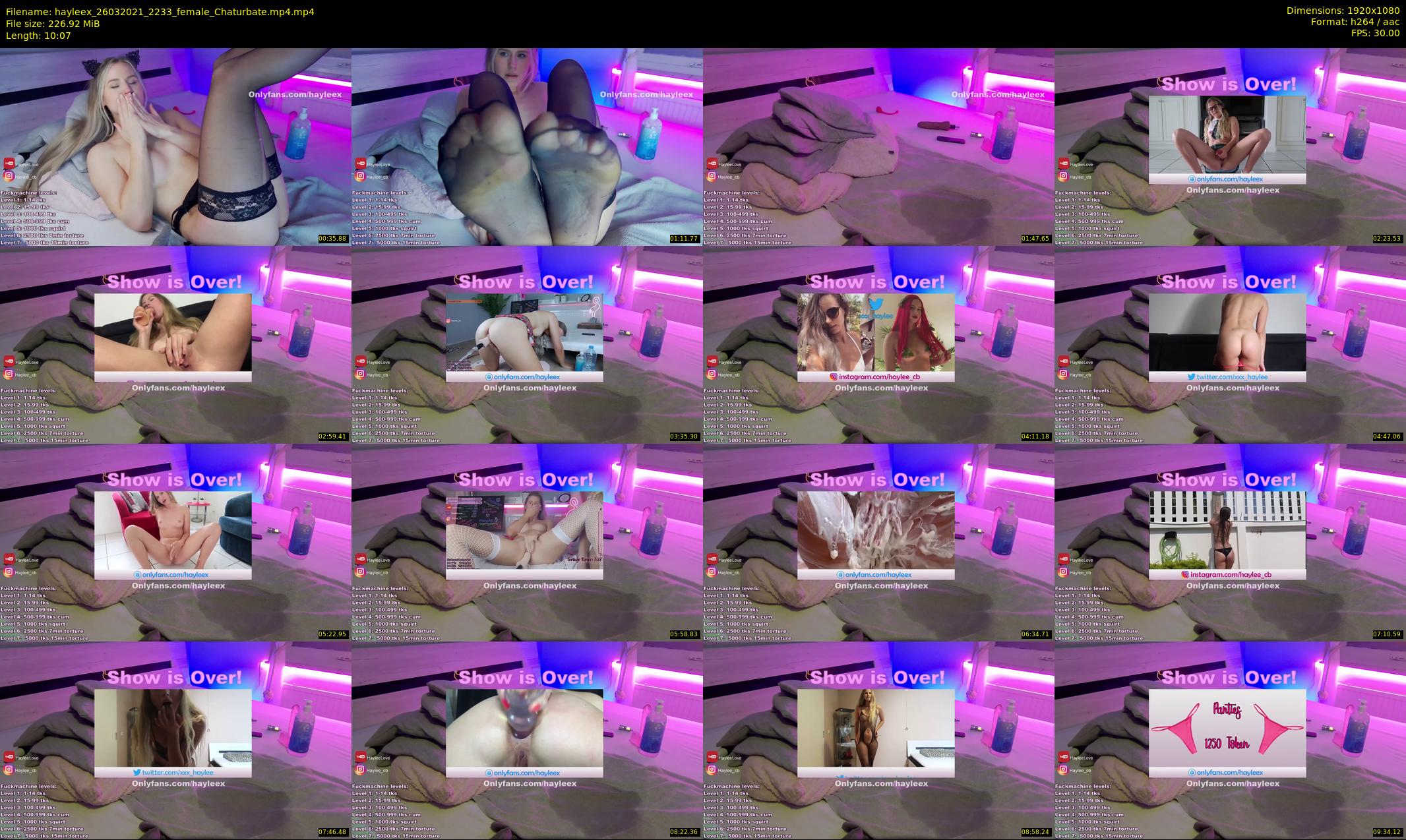 hayleex — 11 minute Chaturbate female cam show recording, 1080p, Mar 26, 2021