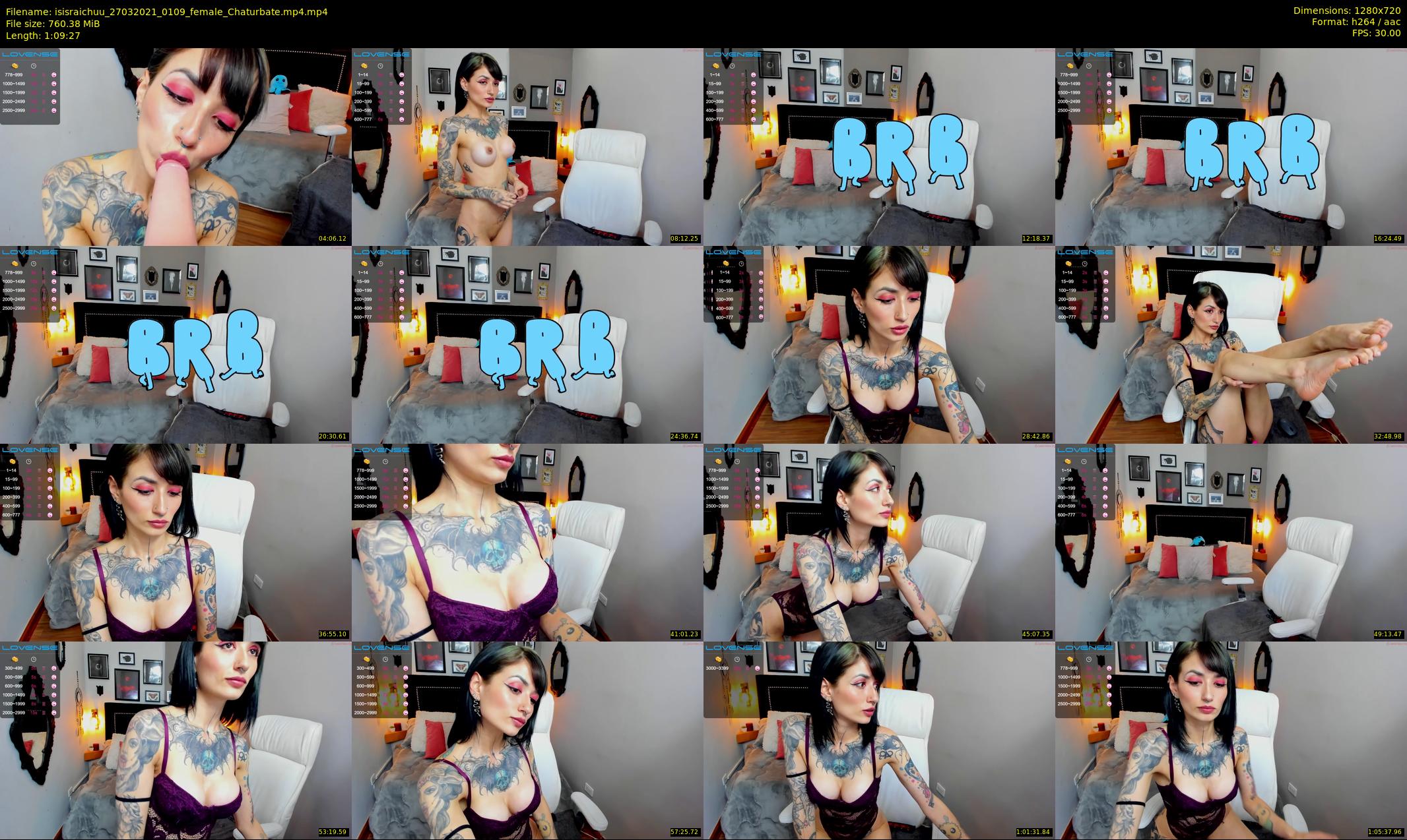 isisraichuu — 70 minute Chaturbate female cam show recording, 720p, Mar 27, 2021