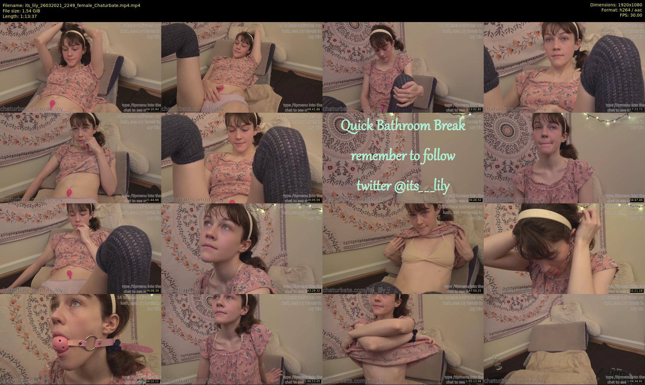 its_lily — 74 minute Chaturbate female cam show recording, 1080p, Mar 26, 2021