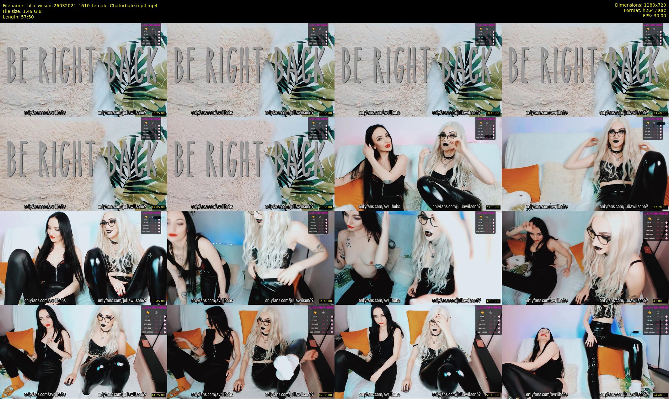 julia_wilson — 58 minute Chaturbate female cam show recording, 720p, Mar 26, 2021