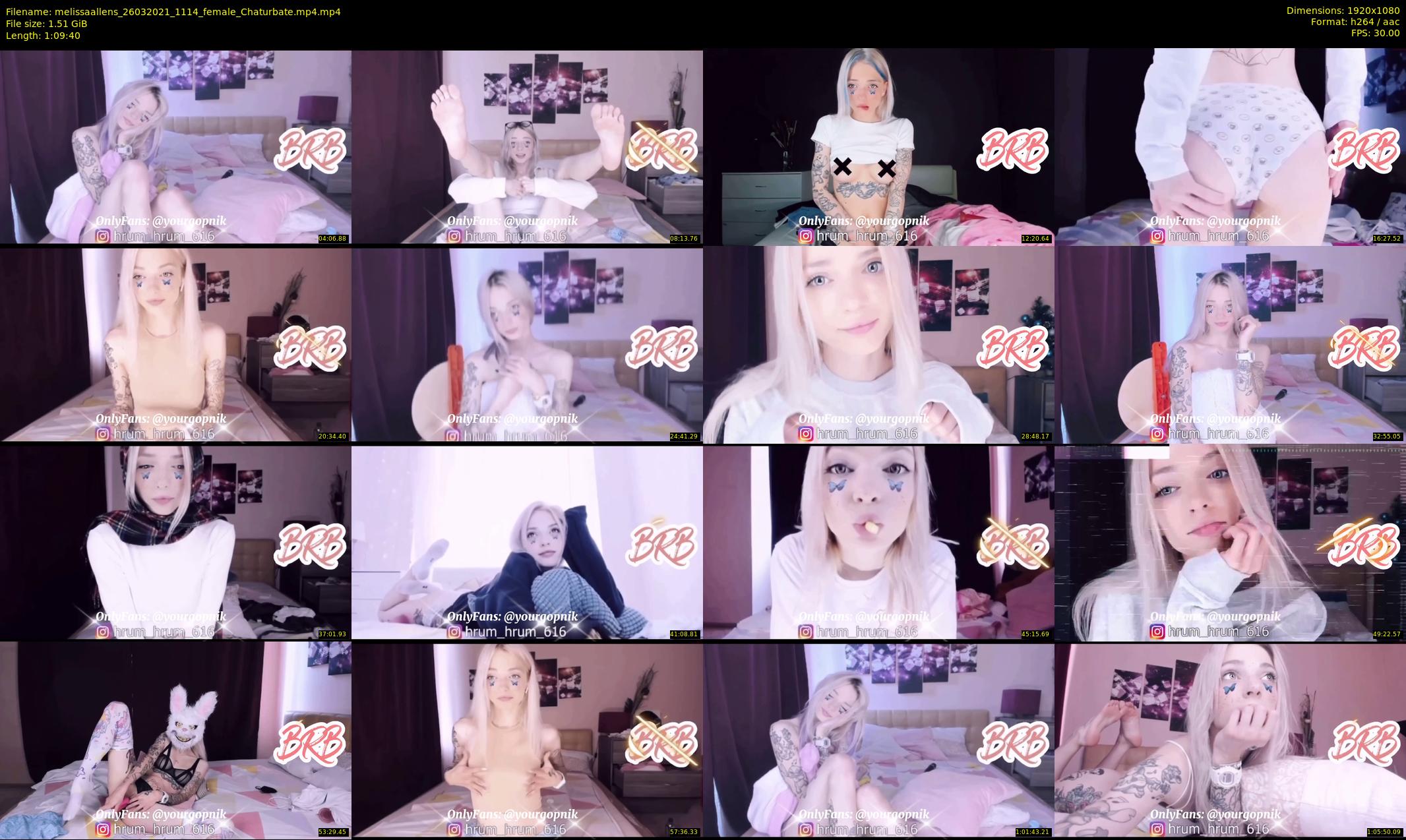 melissaallens — 70 minute Chaturbate female cam show recording, 1080p, Mar 26, 2021