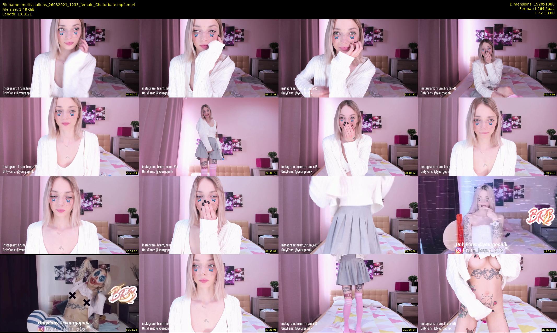 melissaallens — 70 minute Chaturbate female cam show recording, 1080p, Mar 26, 2021