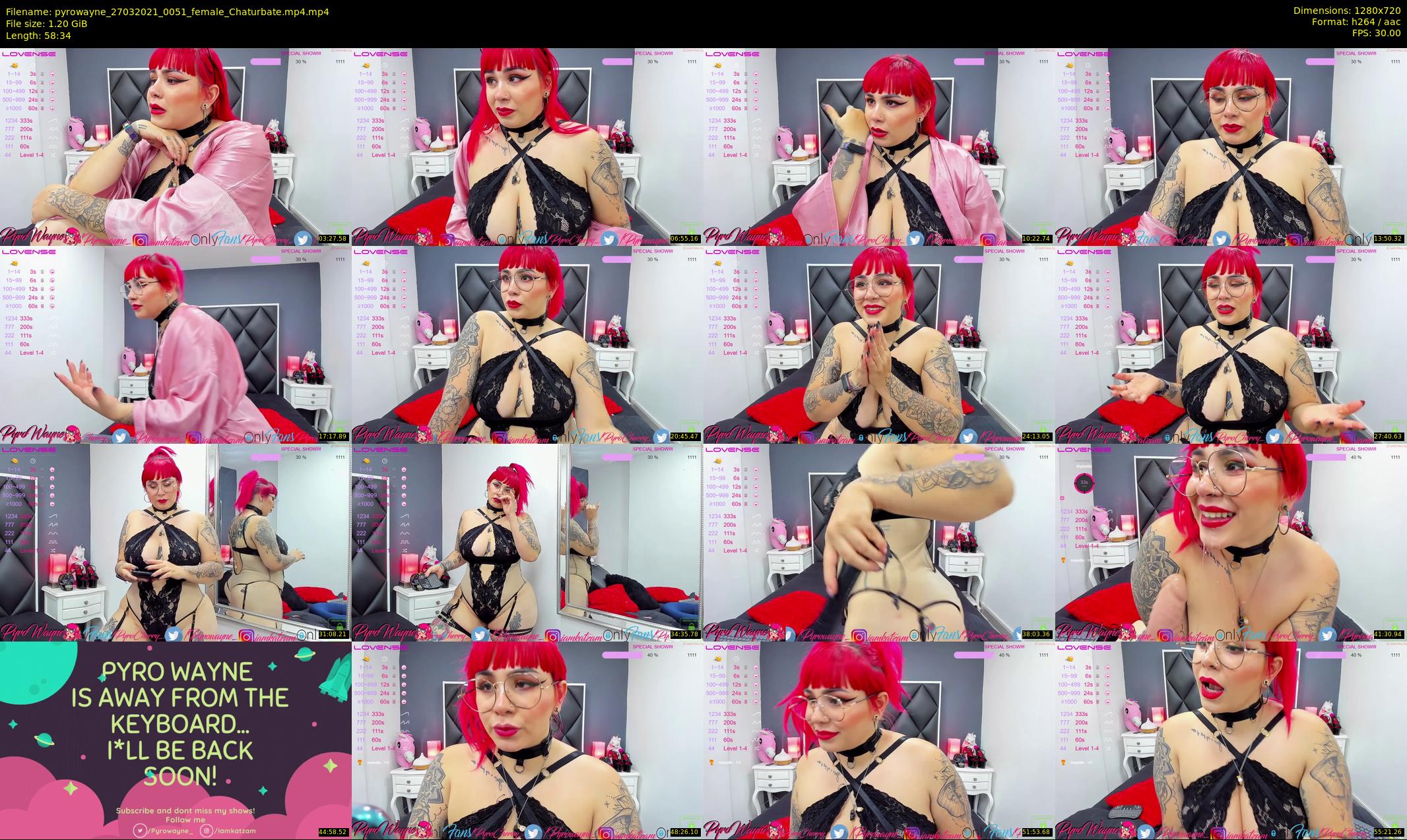 pyrowayne — 59 minute Chaturbate female cam show recording, 720p, Mar 27, 2021