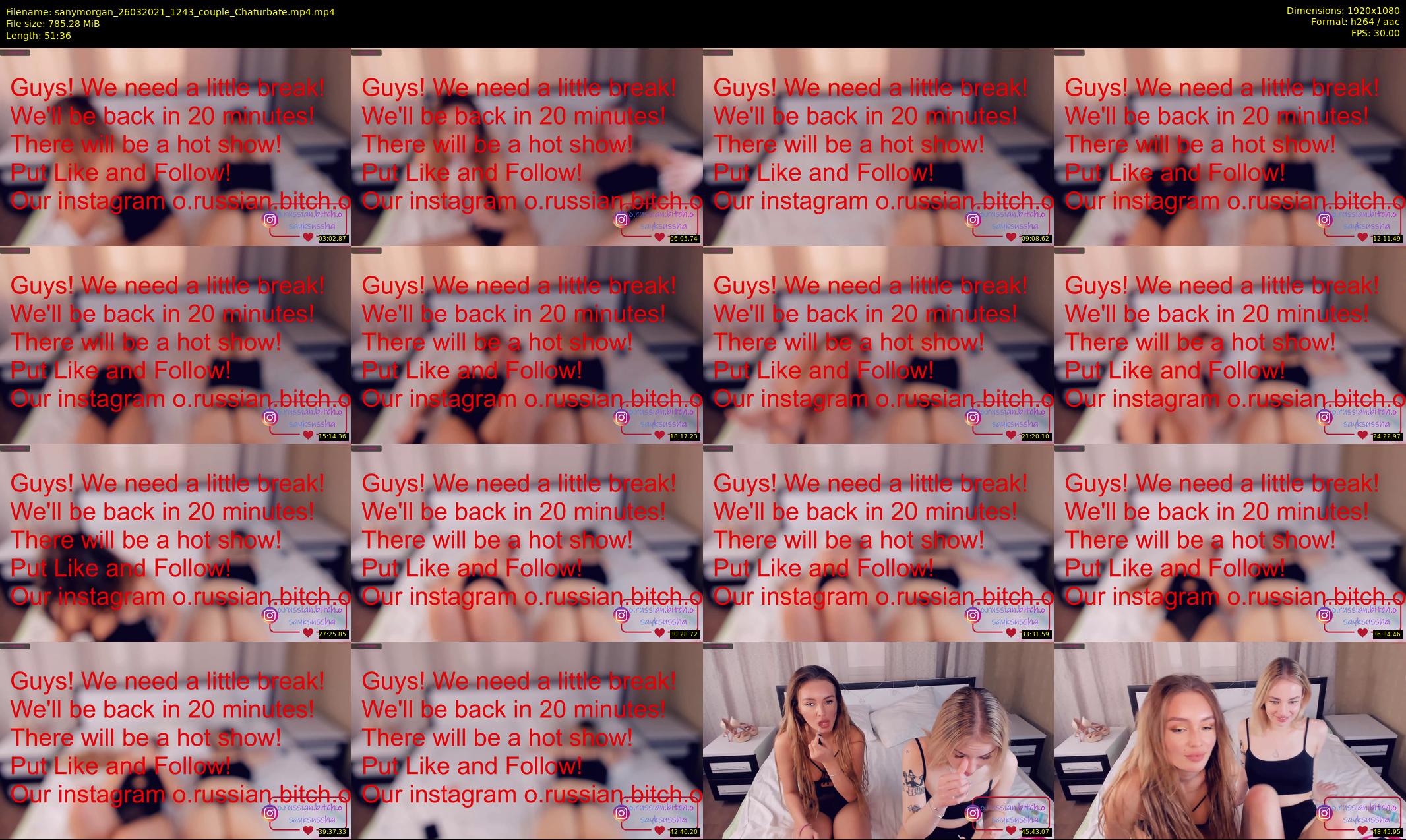 sanymorgan — 52 minute Chaturbate couple cam show recording, 1080p, Mar 26, 2021