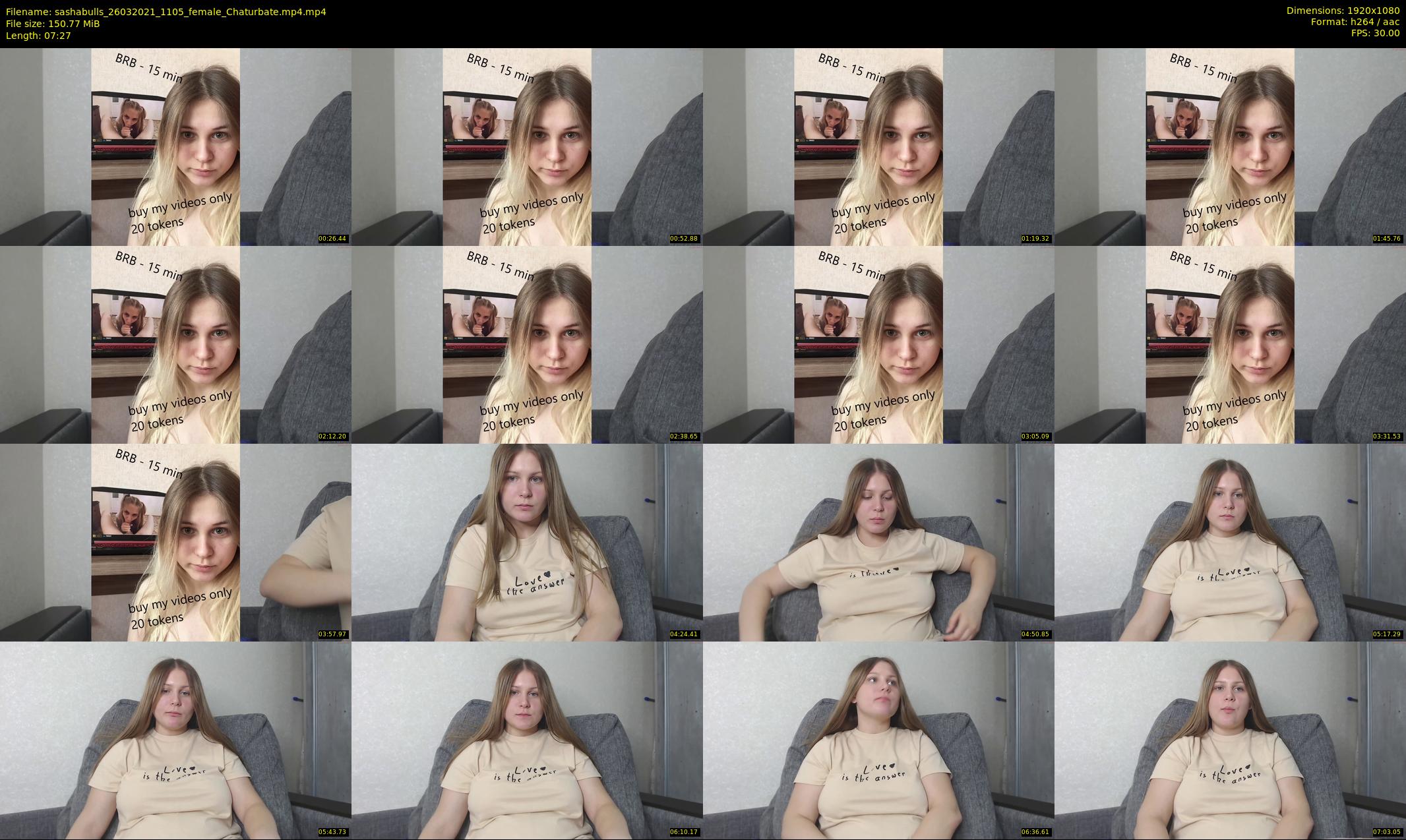 sashabulls — 8 minute Chaturbate couple cam show recording, 1080p, Mar 26, 2021