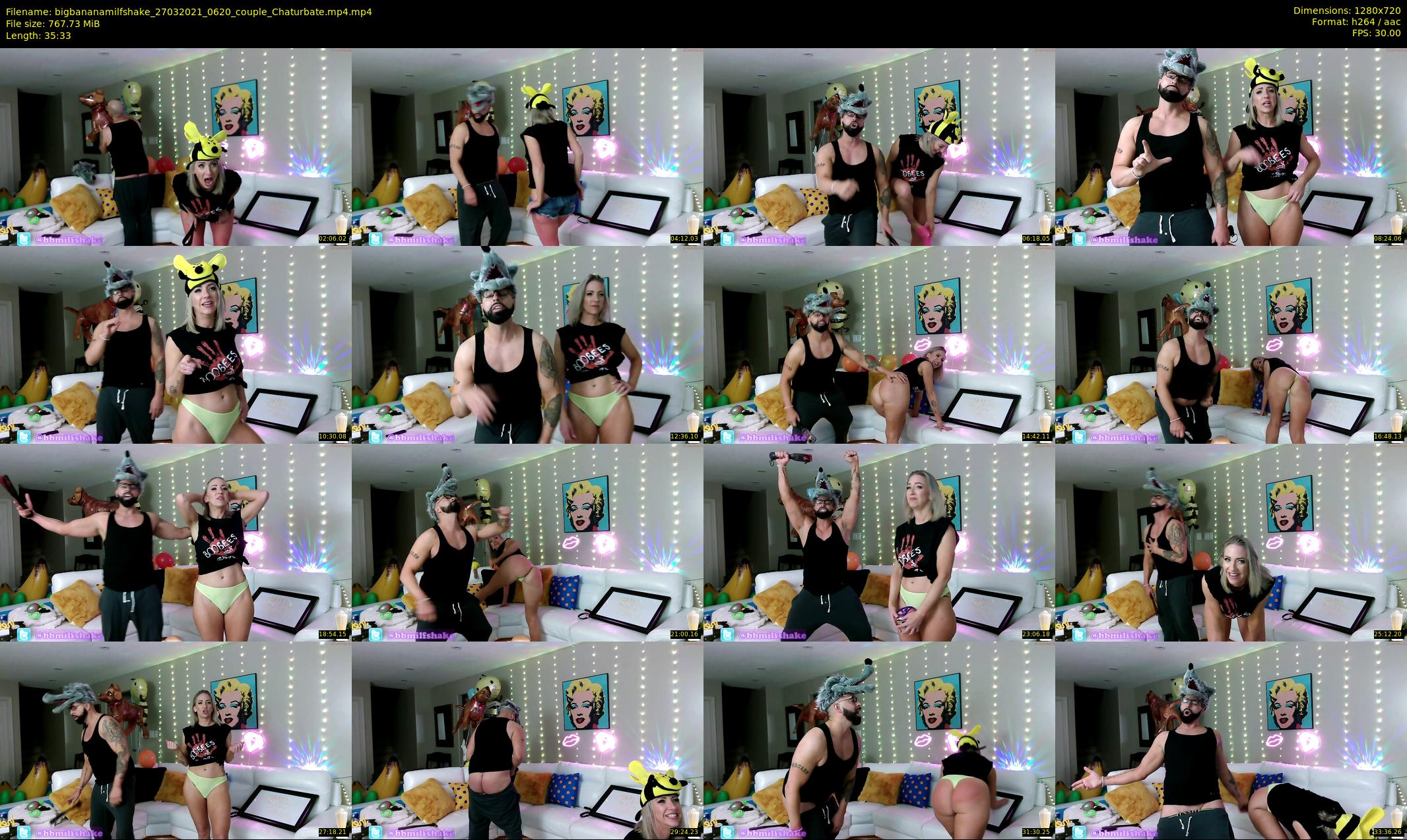 bigbananamilfshake — 36 minute Chaturbate couple cam show recording, 720p, Mar 27, 2021
