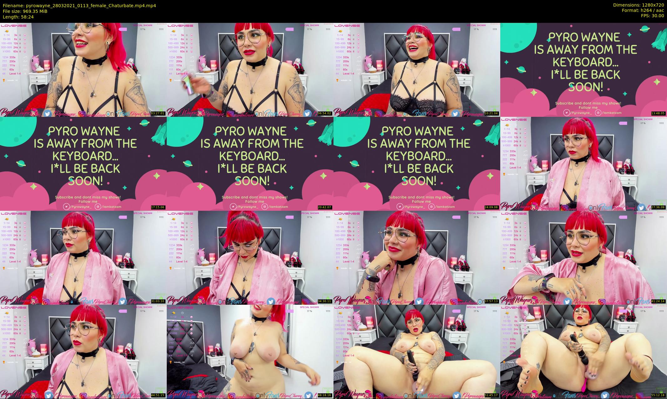 pyrowayne — 59 minute Chaturbate female cam show recording, 720p, Mar 28, 2021