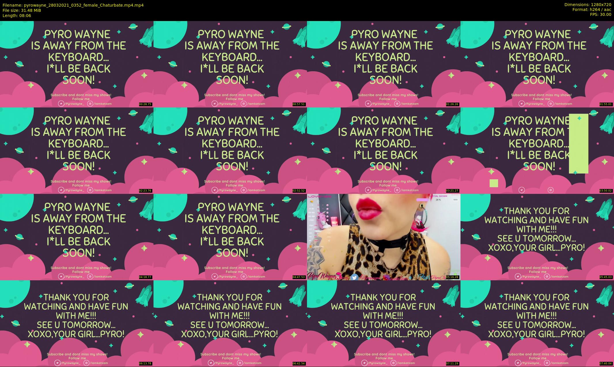 pyrowayne — 9 minute Chaturbate female cam show recording, 720p, Mar 28, 2021
