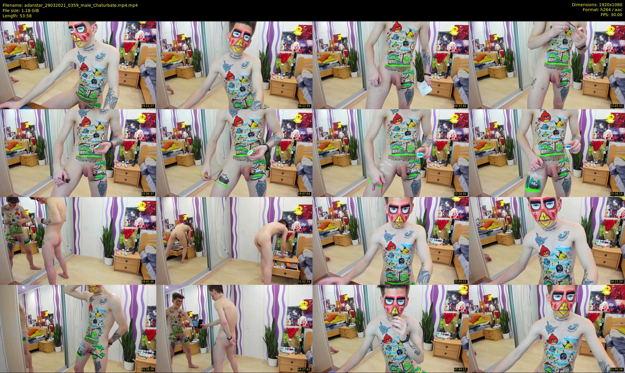 adanstar — 54 minute Chaturbate male cam show recording, 1080p, Mar 29, 2021