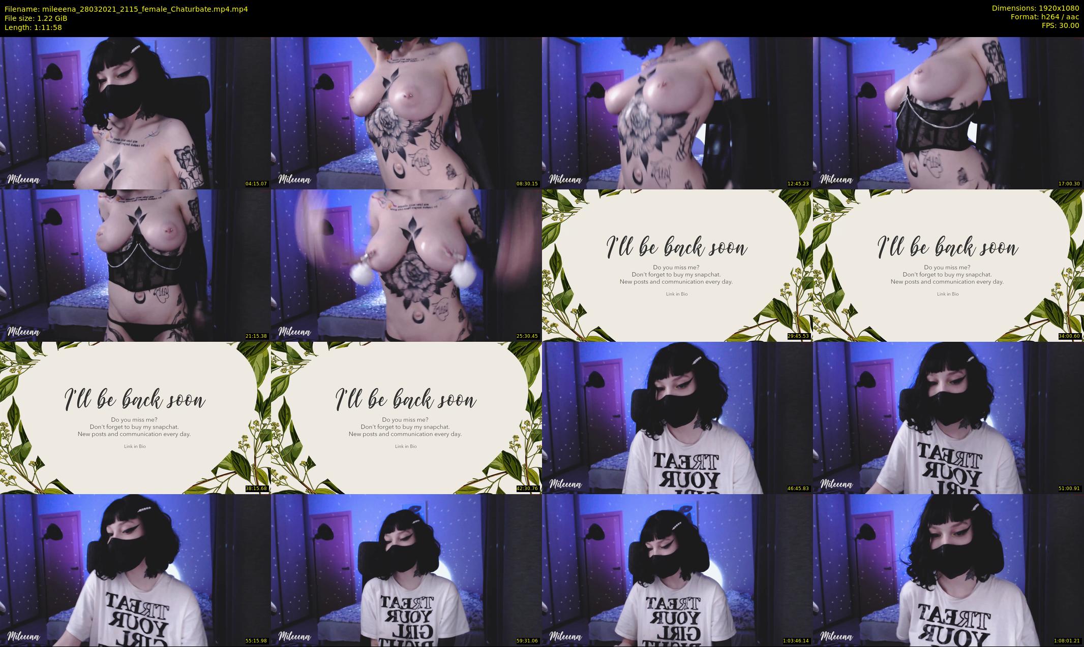 mileeena — 72 minute Chaturbate female cam show recording, 1080p, Mar 28, 2021
