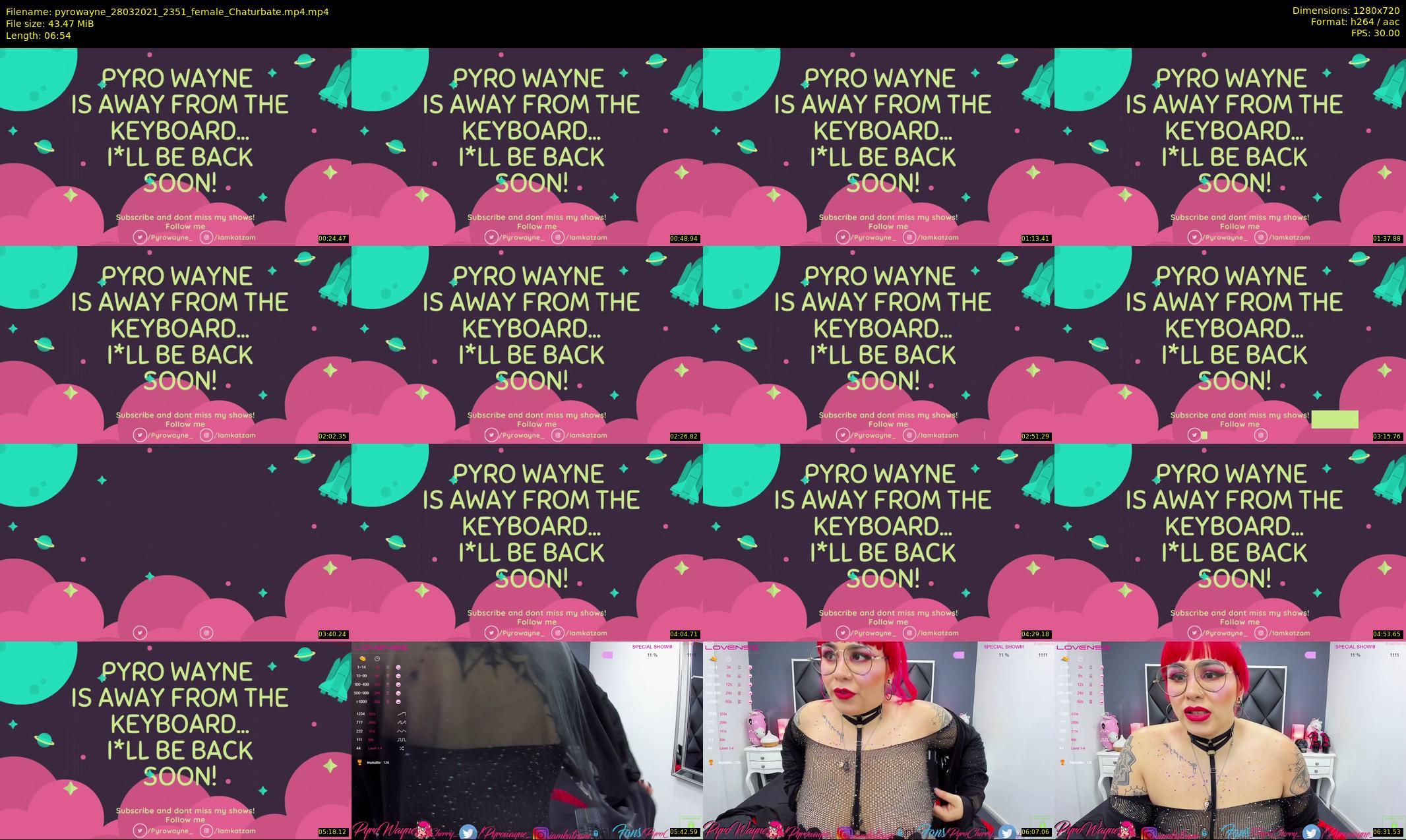 pyrowayne — 7 minute Chaturbate female cam show recording, 720p, Mar 28, 2021