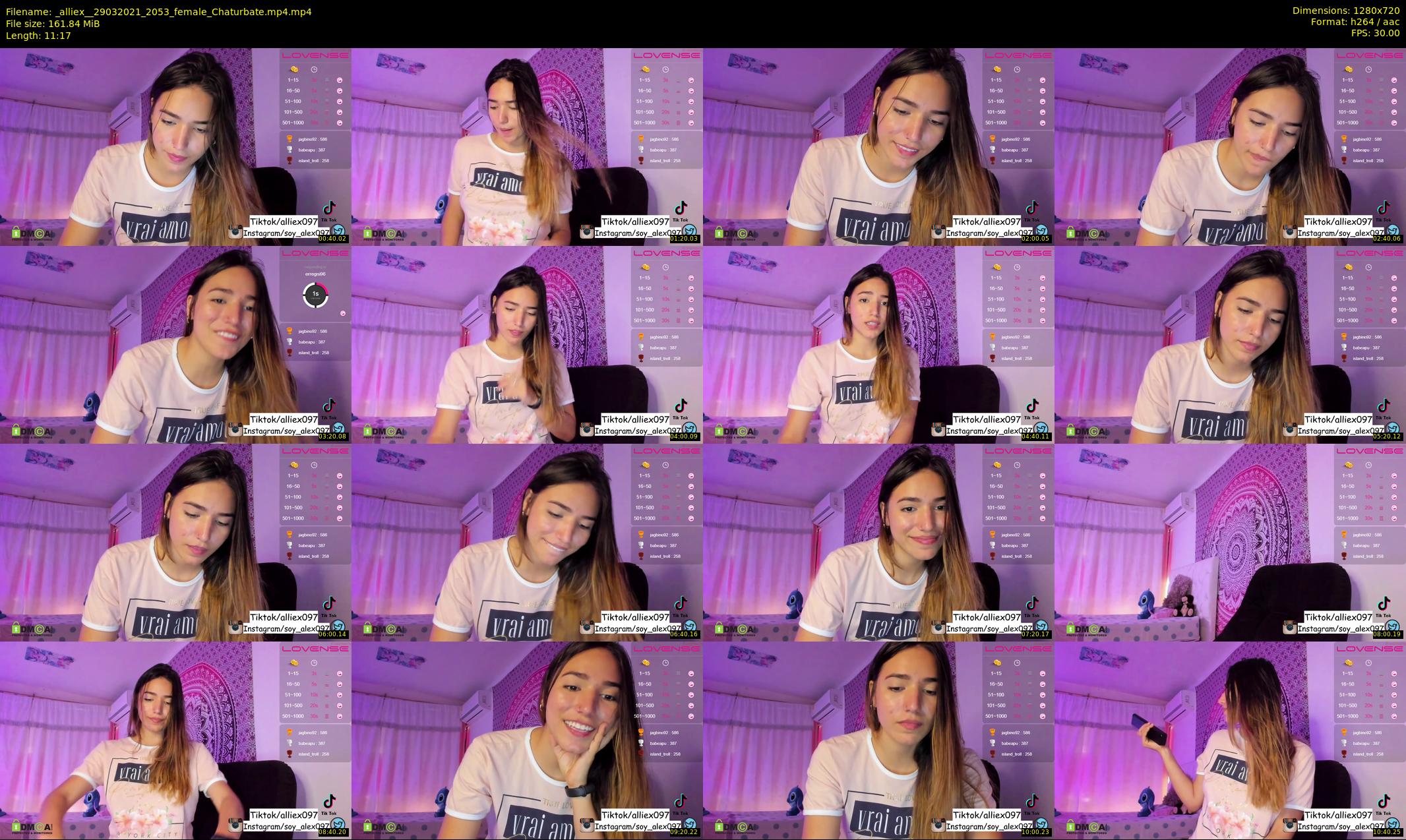 _alliex_ — 12 minute Chaturbate female cam show recording, 720p, Mar 29, 2021