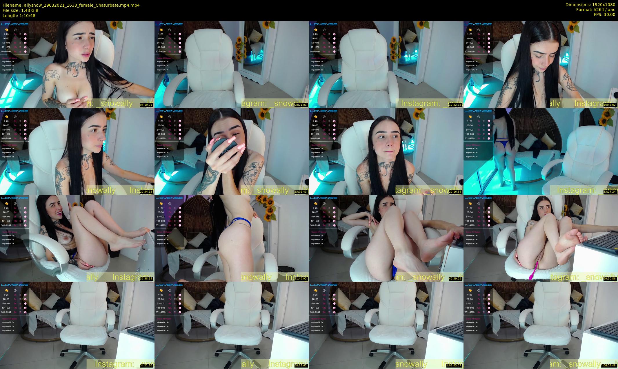 allysnow — 71 minute Chaturbate female cam show recording, 1080p, Mar 29, 2021