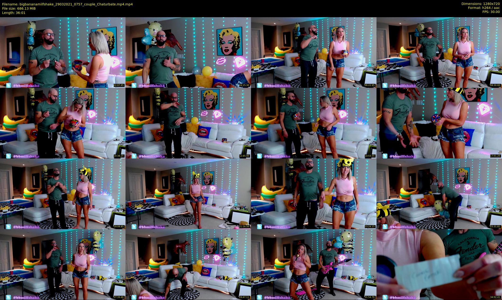 bigbananamilfshake — 37 minute Chaturbate couple cam show recording, 720p, Mar 29, 2021