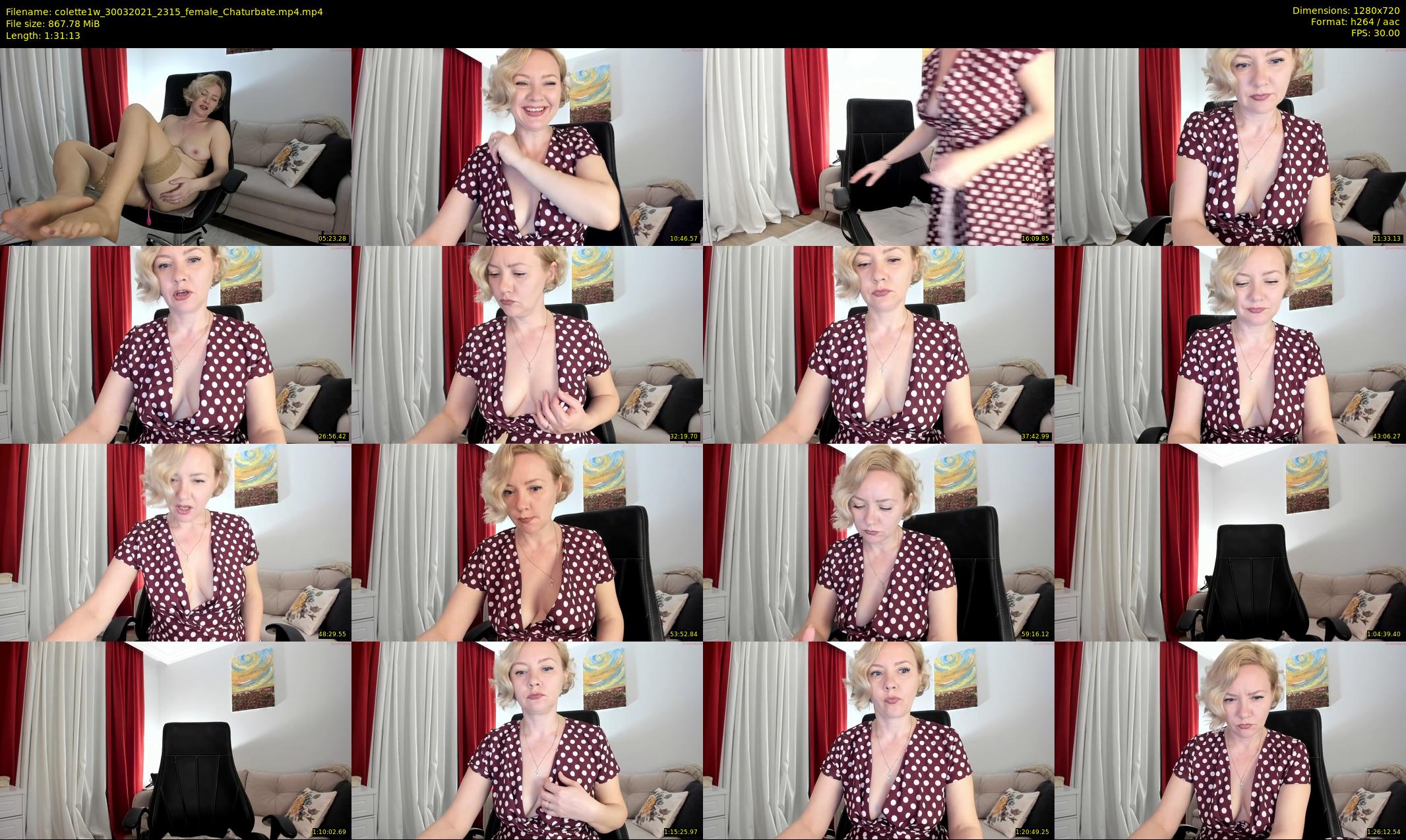 colette1w — 92 minute Chaturbate female cam show recording, 720p, Mar 30, 2021