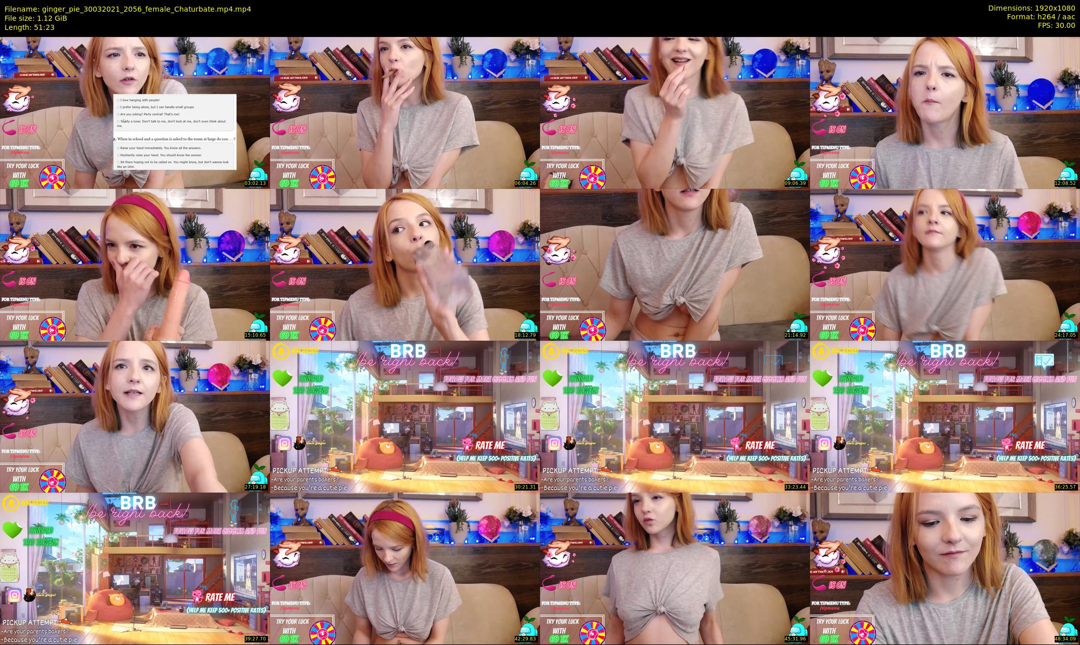 ginger_pie — 52 minute Chaturbate female cam show recording, 1080p, Mar 30, 2021