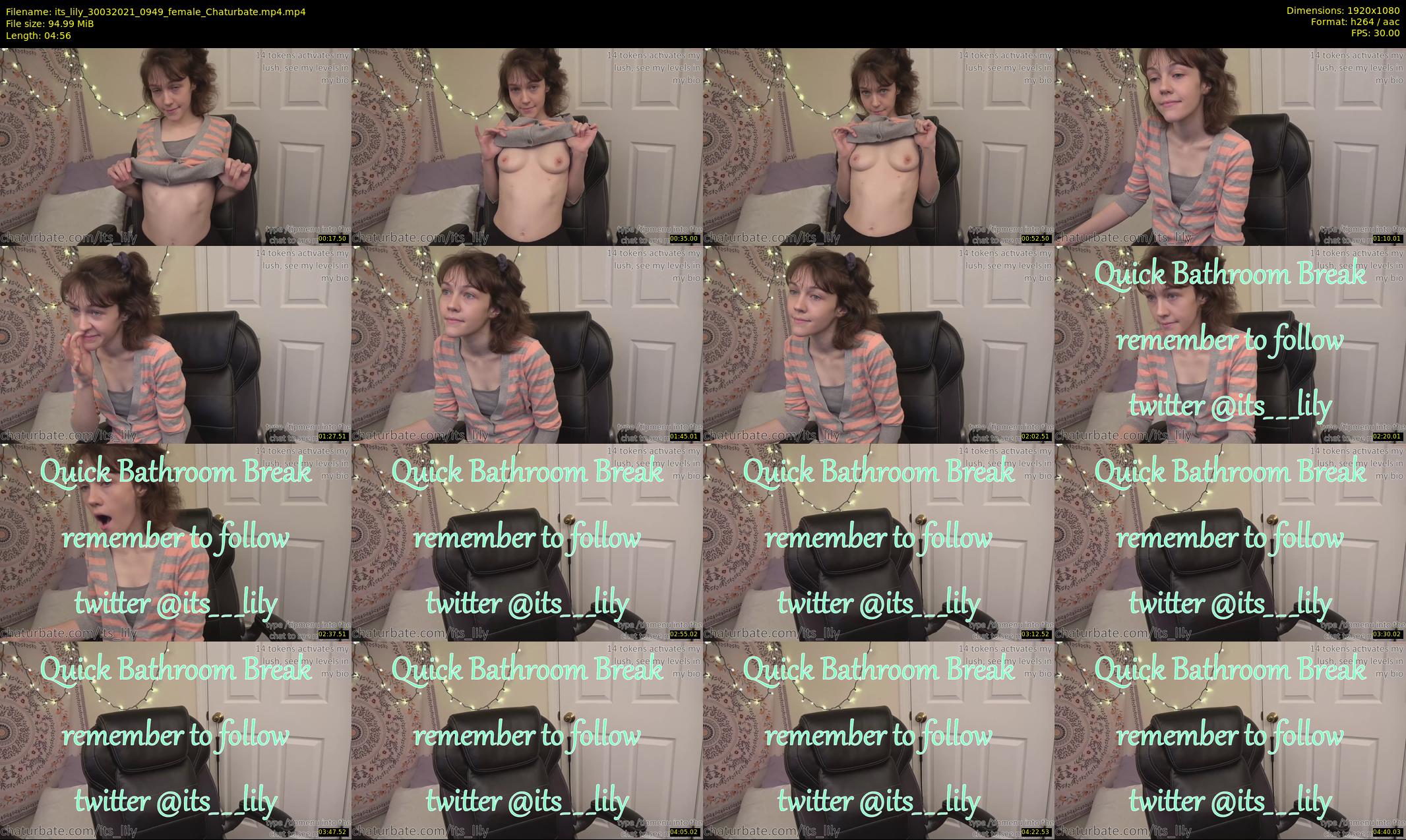 its_lily — 5 minute Chaturbate female cam show recording, 1080p, Mar 30, 2021