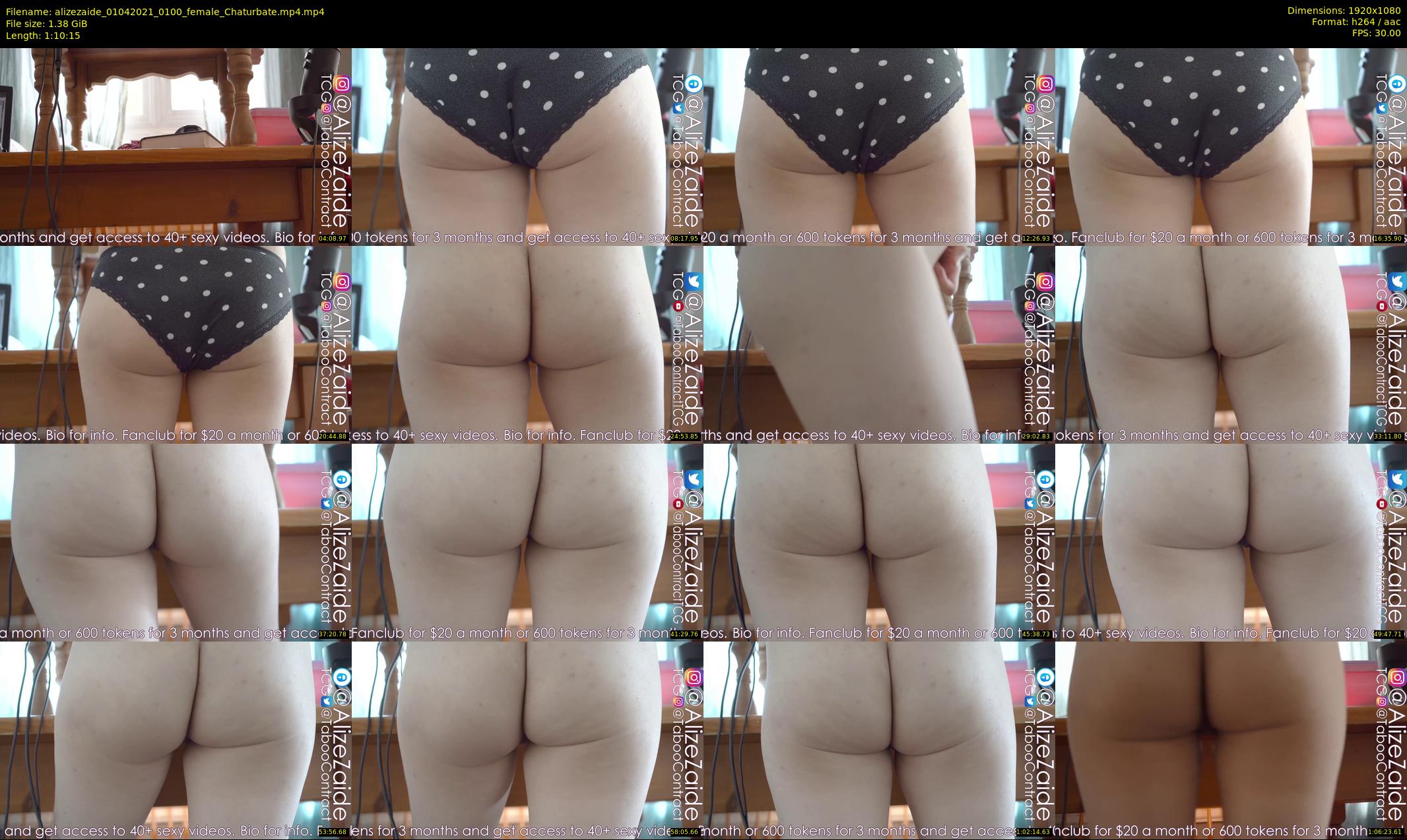alizezaide — 71 minute Chaturbate female cam show recording, 1080p, Apr 1, 2021