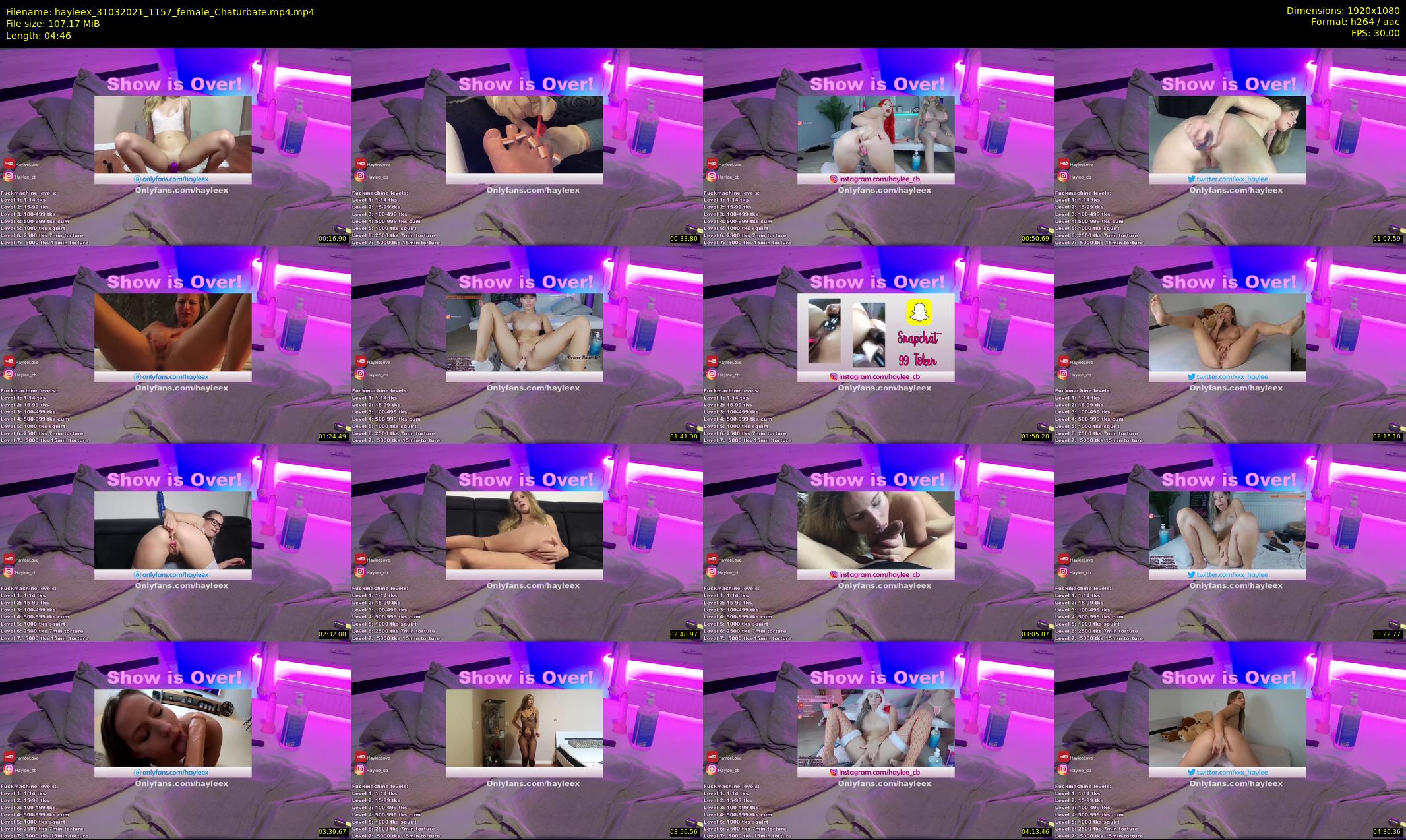 hayleex — 5 minute Chaturbate female cam show recording, 1080p, Mar 31, 2021