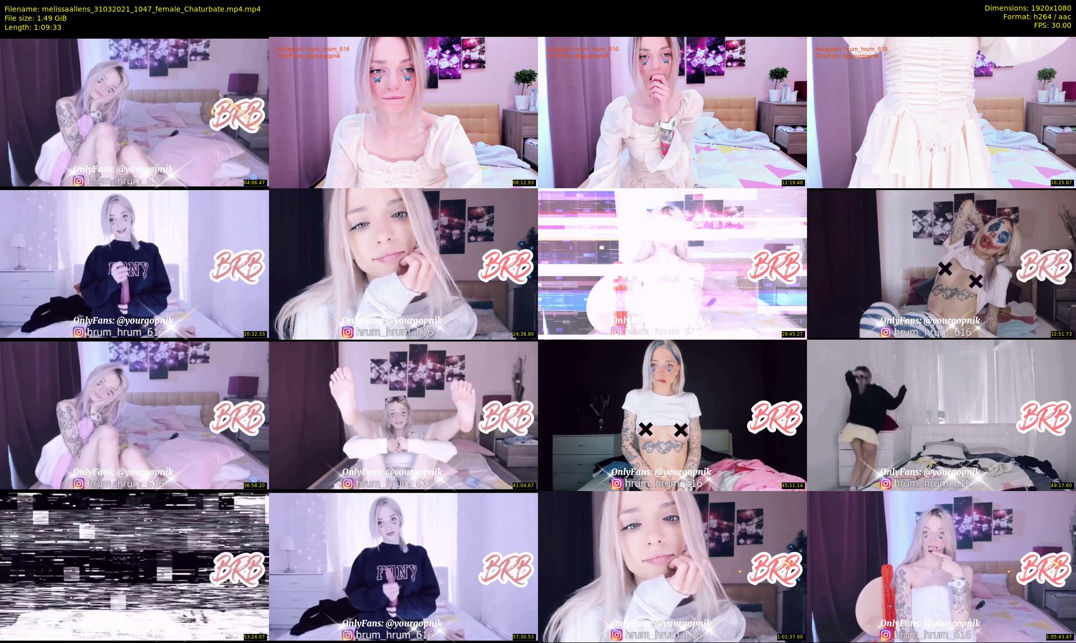melissaallens — 70 minute Chaturbate female cam show recording, 1080p, Mar 31, 2021