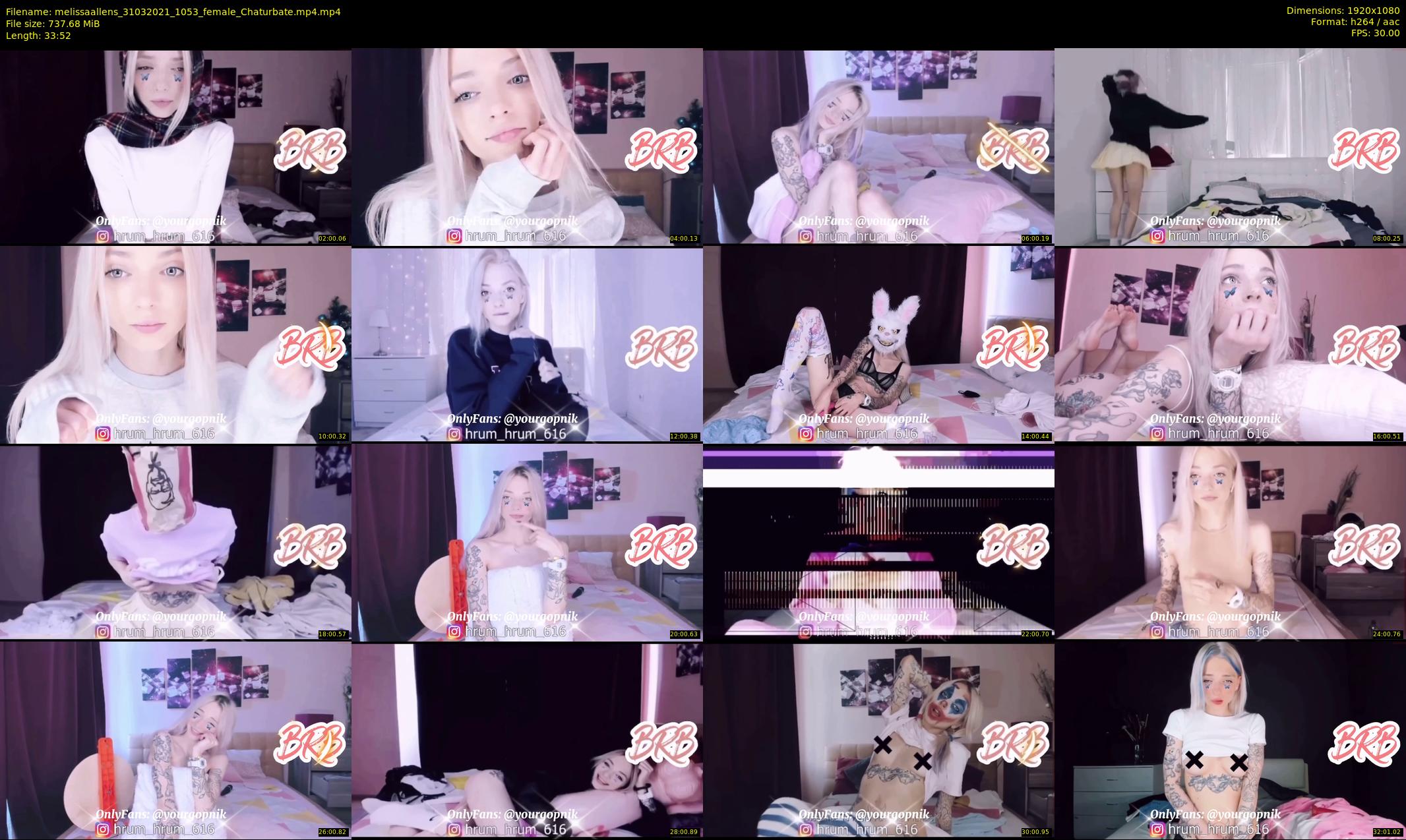 melissaallens — 34 minute Chaturbate female cam show recording, 1080p, Mar 31, 2021