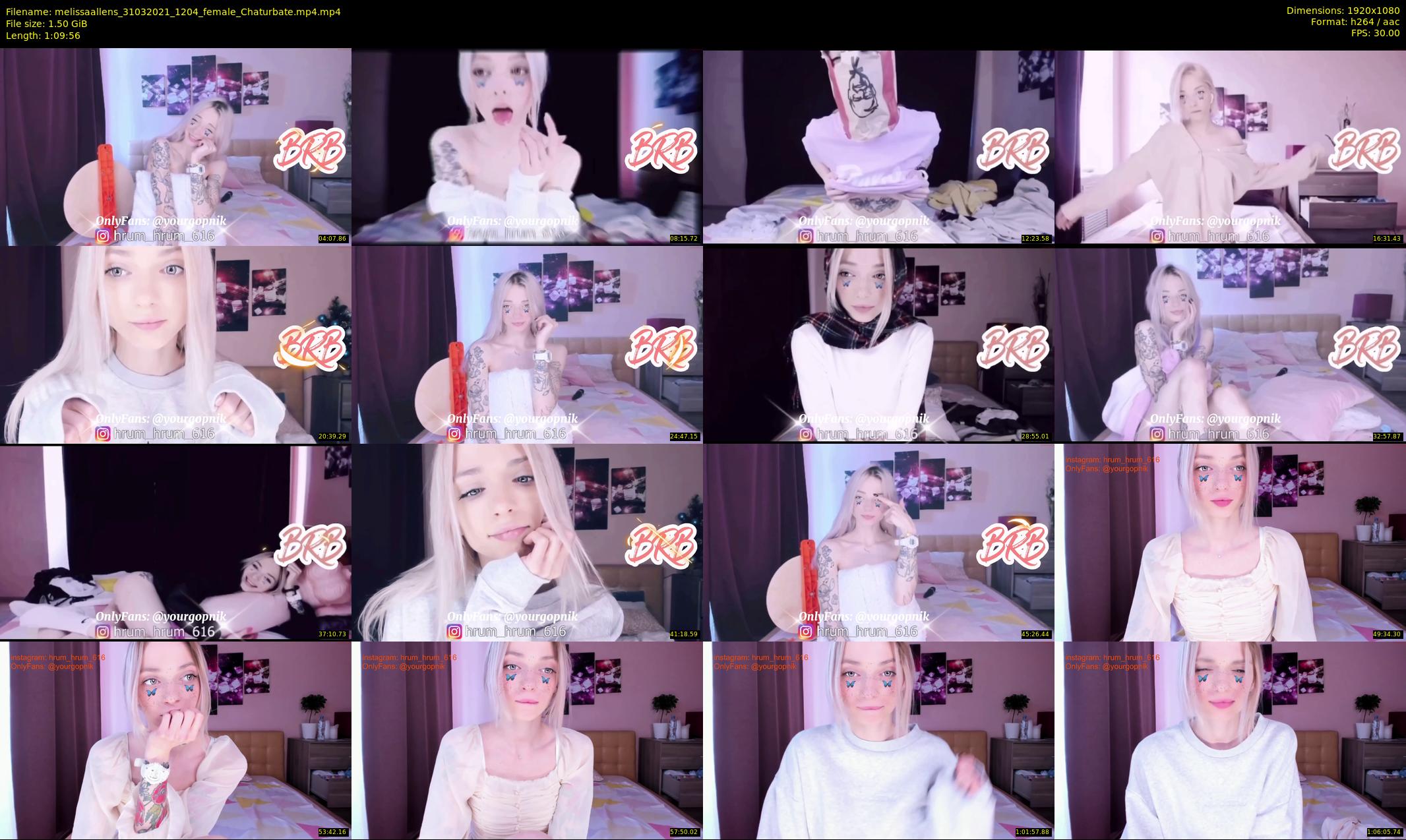 melissaallens — 70 minute Chaturbate female cam show recording, 1080p, Mar 31, 2021